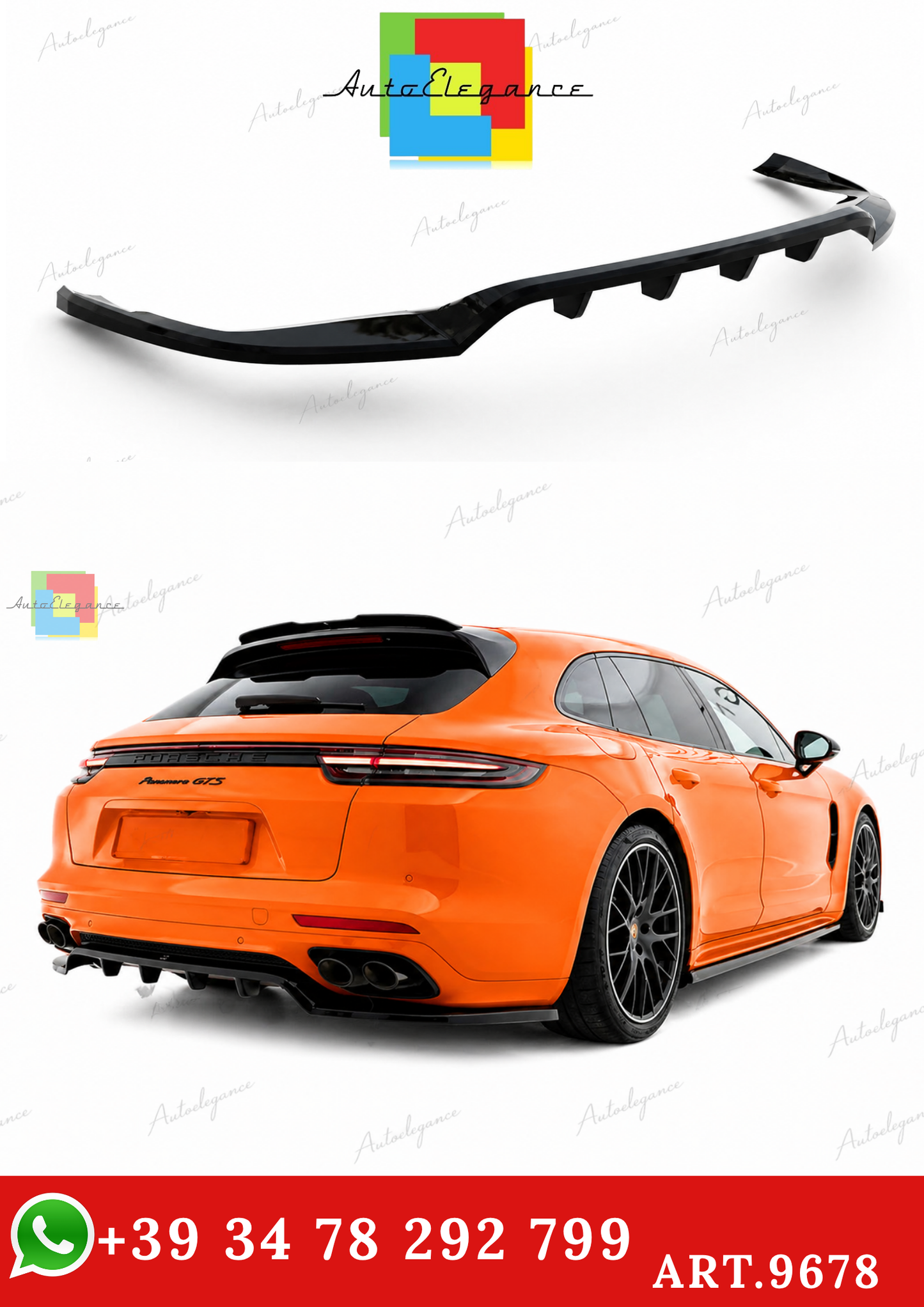 🔥ART.9678 SPLITTER POSTERIORE PORSCHE PANAMERA GTS SPORT TURISMO 971 FACELIFT🔥