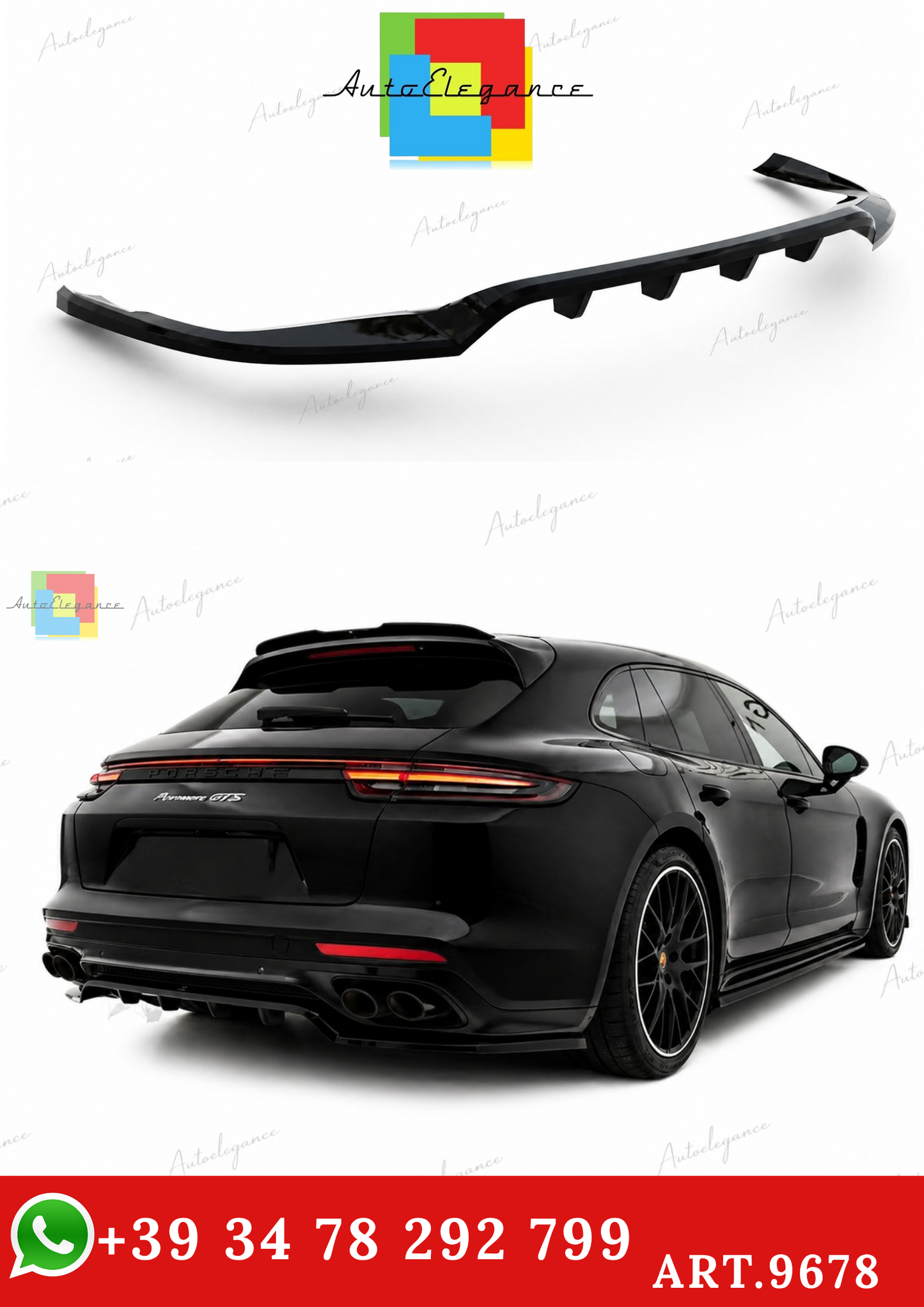 🔥ART.9678 SPLITTER POSTERIORE PORSCHE PANAMERA GTS SPORT TURISMO 971 FACELIFT🔥