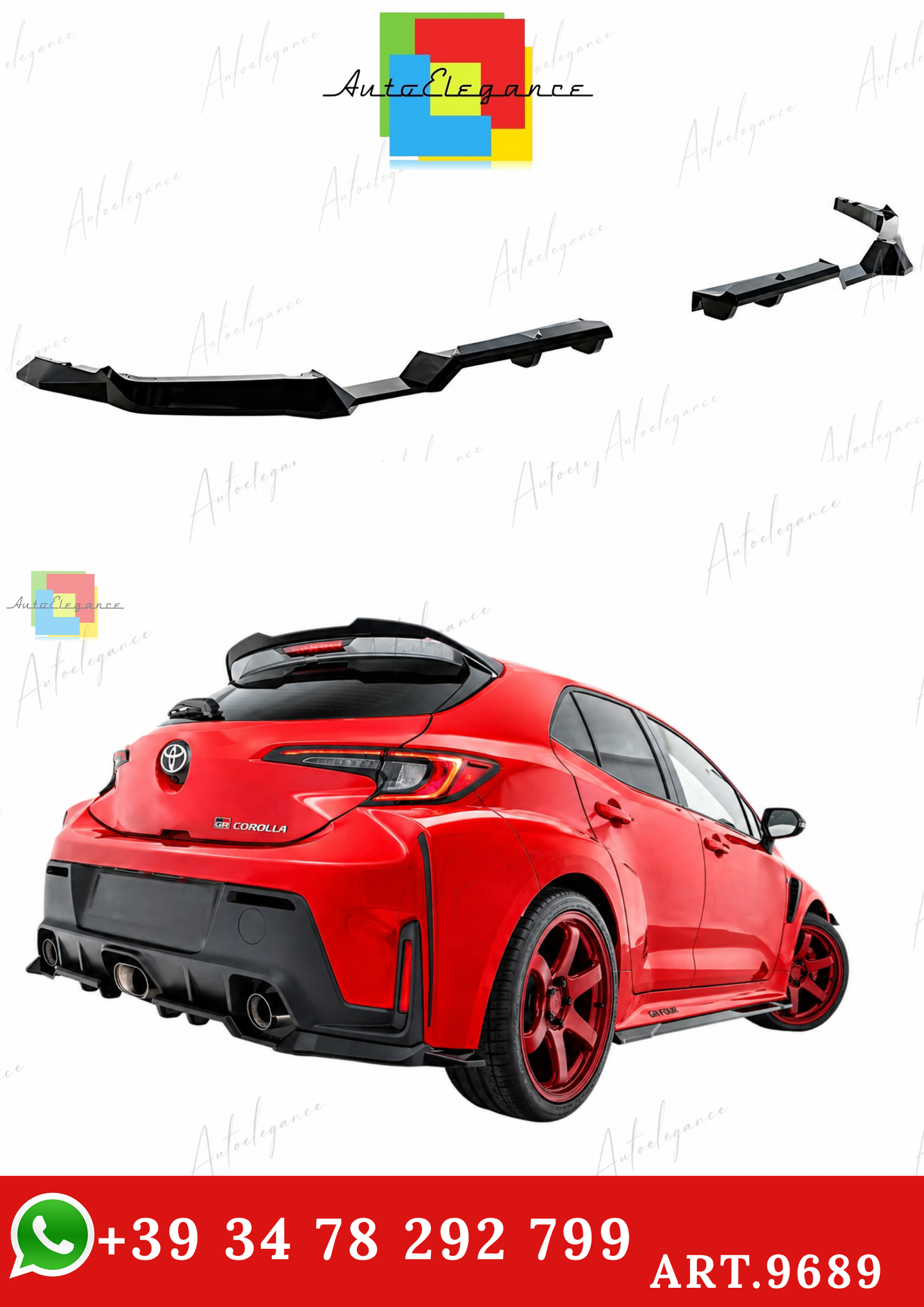 🔥ART.9689 SPLITTER POSTERIORE LATERALI V.1 PER TOYOTA GR COROLLA Mk12🔥