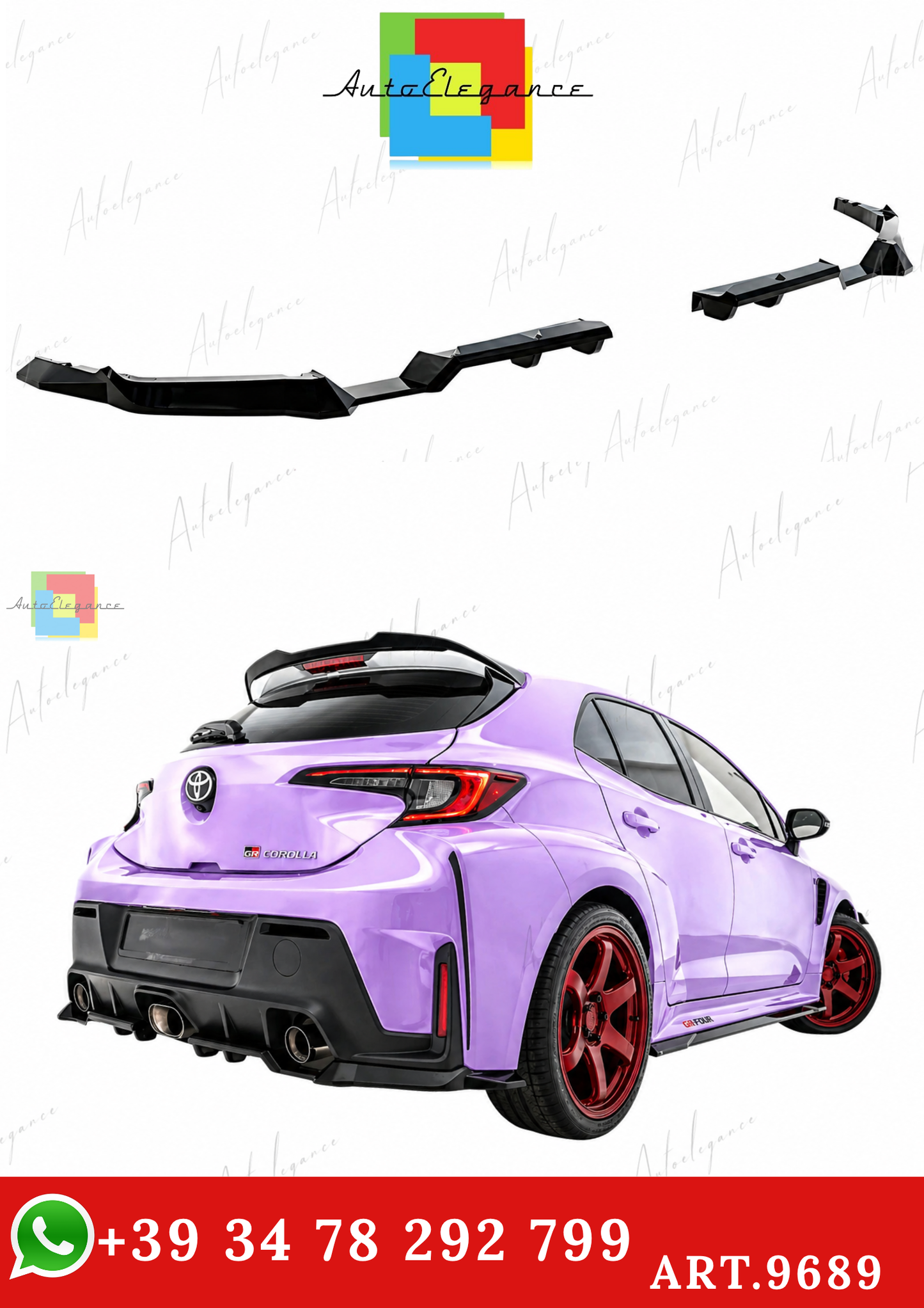 🔥ART.9689 SPLITTER POSTERIORE LATERALI V.1 PER TOYOTA GR COROLLA Mk12🔥
