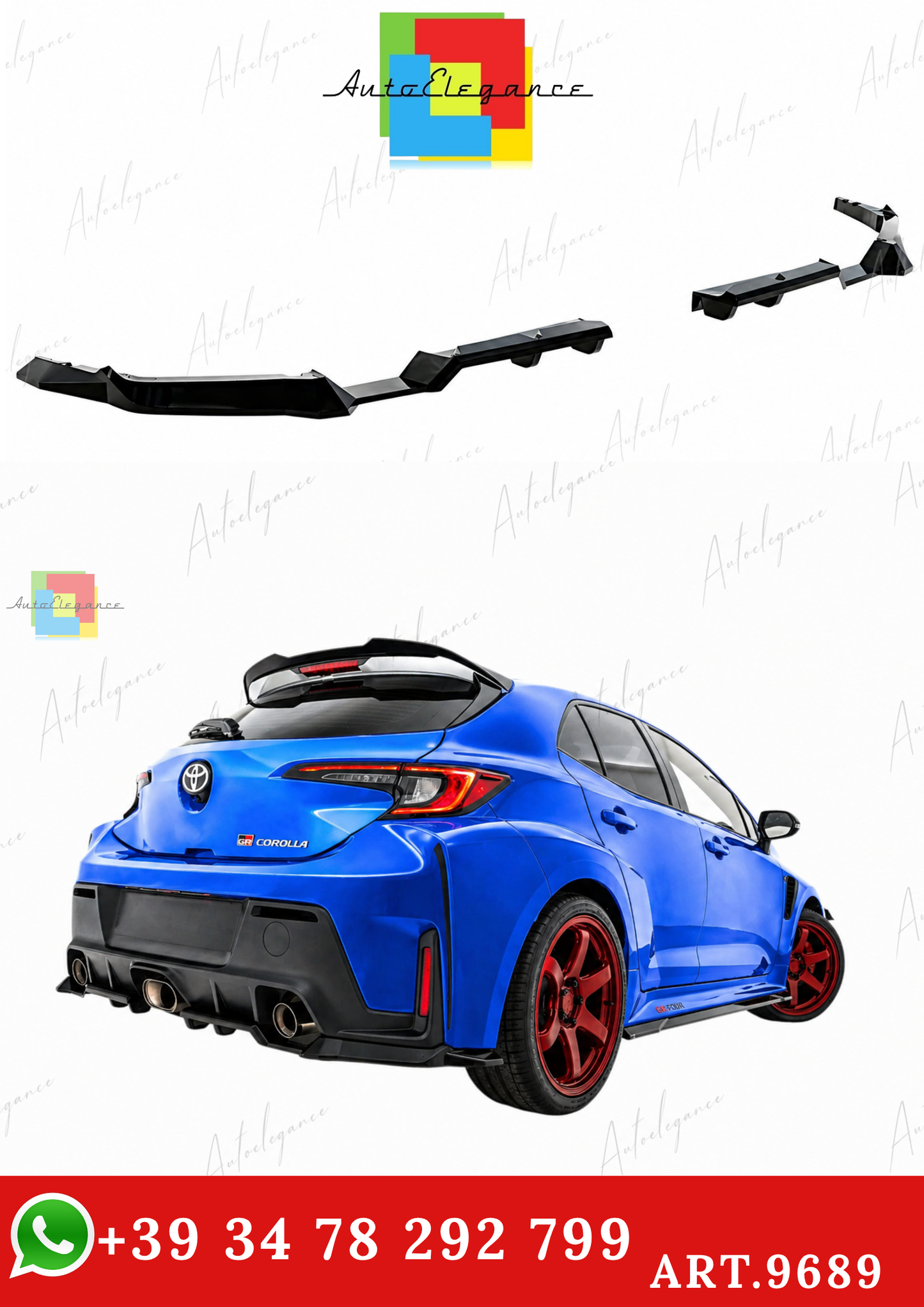 🔥ART.9689 SPLITTER POSTERIORE LATERALI V.1 PER TOYOTA GR COROLLA Mk12🔥
