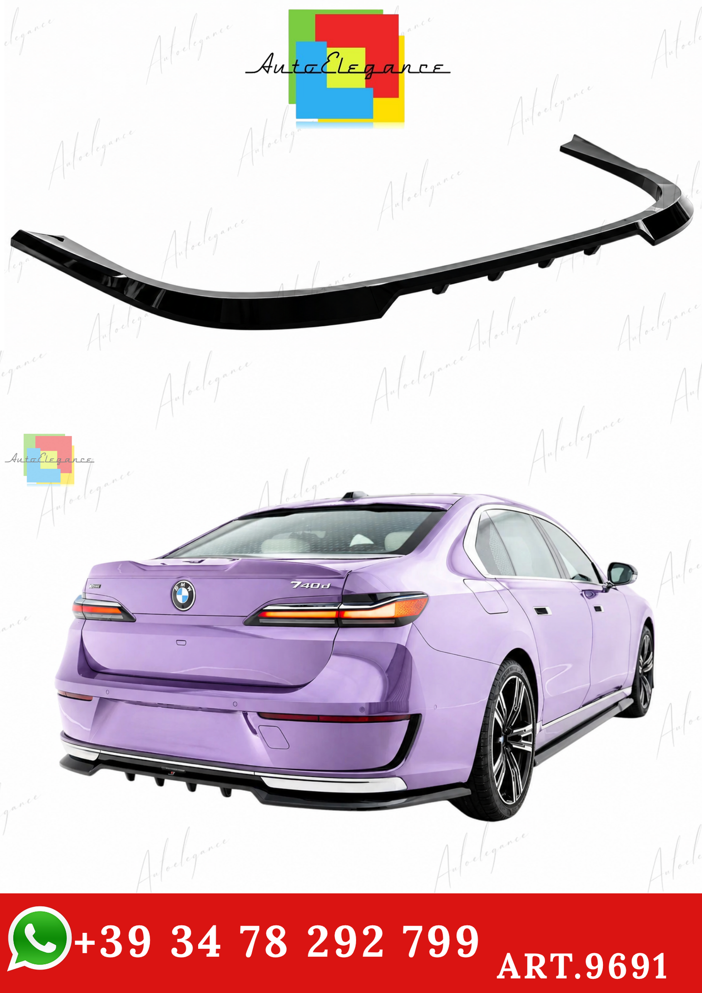🔥ART.9691 SPLITTER POSTERIORE (CON BARRE VERTICALI) BMW SERIE 7 G70🔥