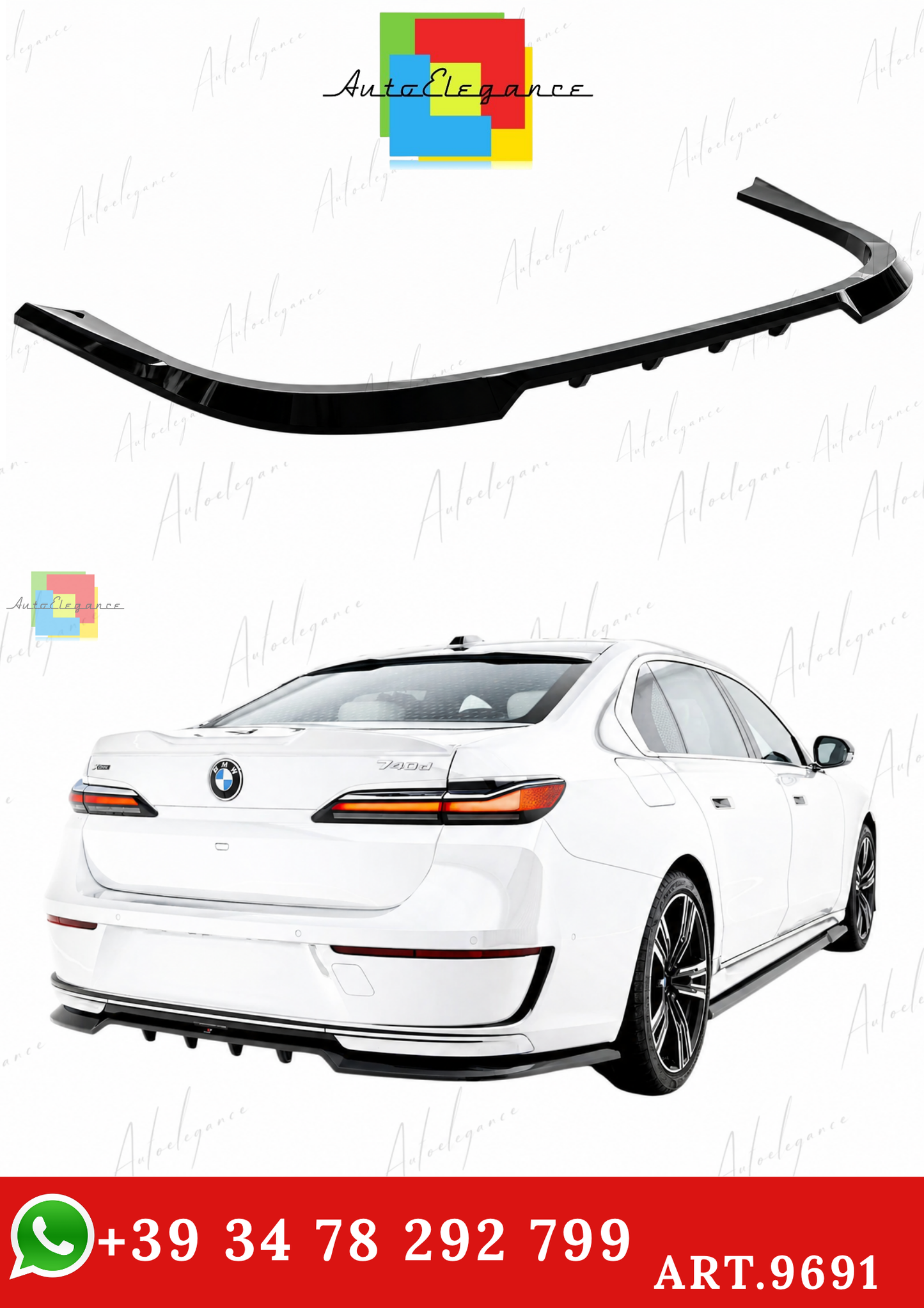 🔥ART.9691 SPLITTER POSTERIORE (CON BARRE VERTICALI) BMW SERIE 7 G70🔥