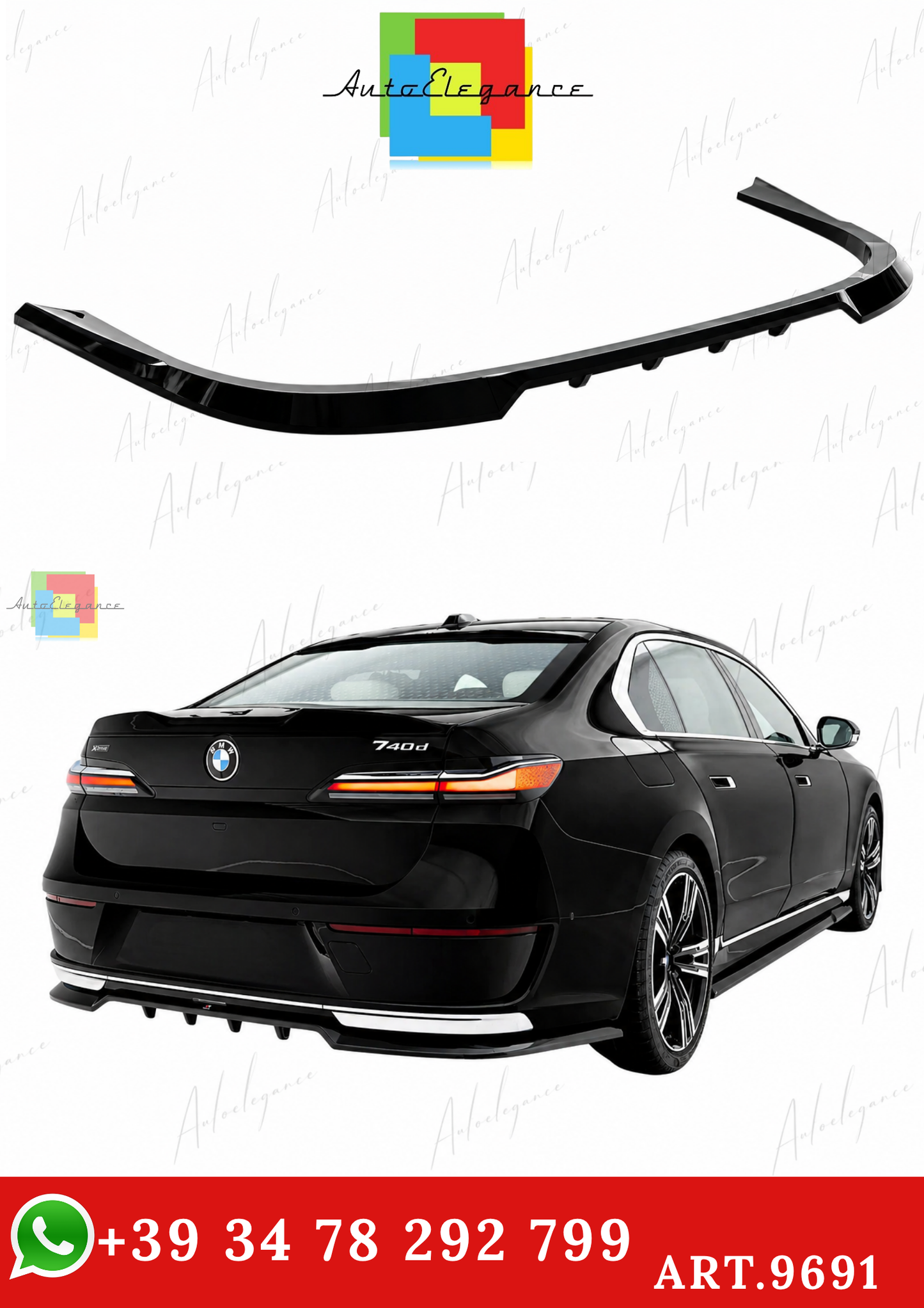🔥ART.9691 SPLITTER POSTERIORE (CON BARRE VERTICALI) BMW SERIE 7 G70🔥