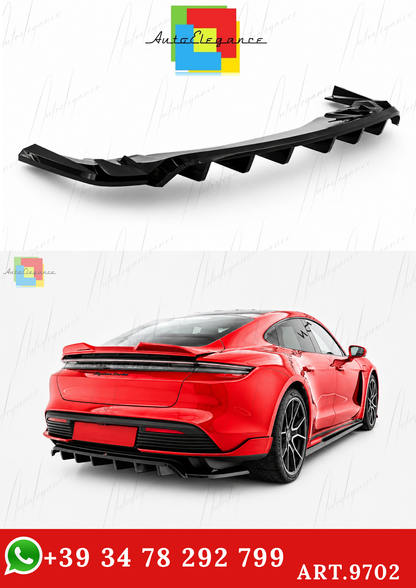🔥ART.9702 SPLITTER POSTERIORE (CON BARRE VERTICALI PORSCHE TAYCAN TURBO S Mk1🔥
