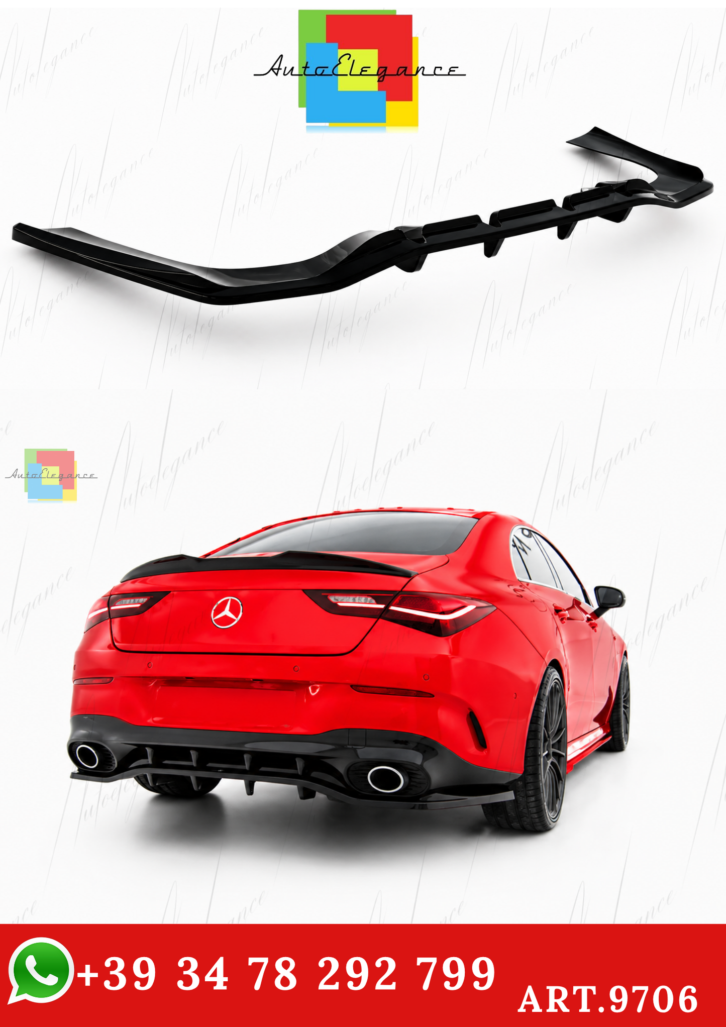 🔥ART.9706 SPLITTER POSTERIORE MERCEDES-AMG CLA 35 SHOOTING BRAKE C118 / X118🔥