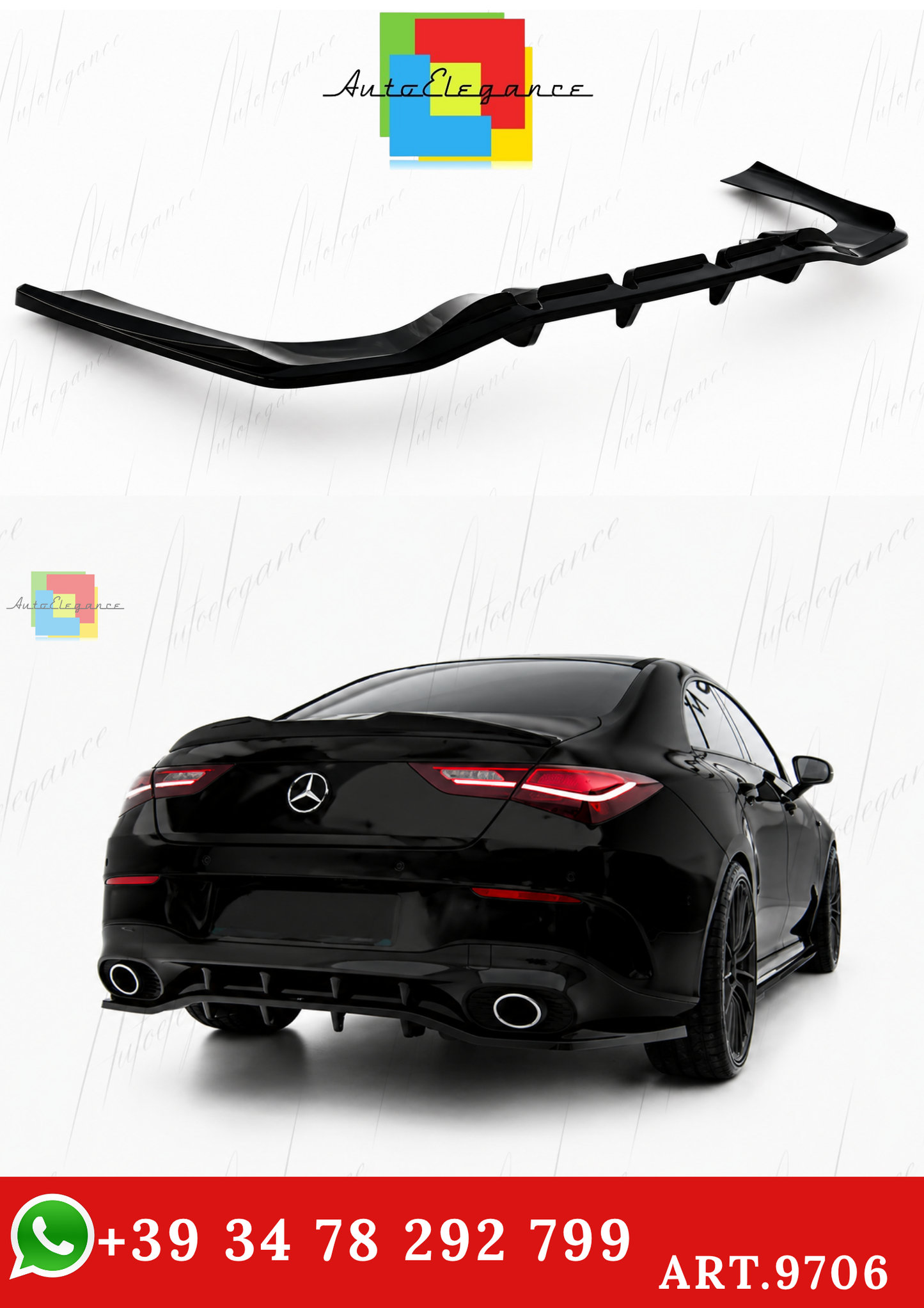 🔥ART.9706 SPLITTER POSTERIORE MERCEDES-AMG CLA 35 SHOOTING BRAKE C118 / X118🔥
