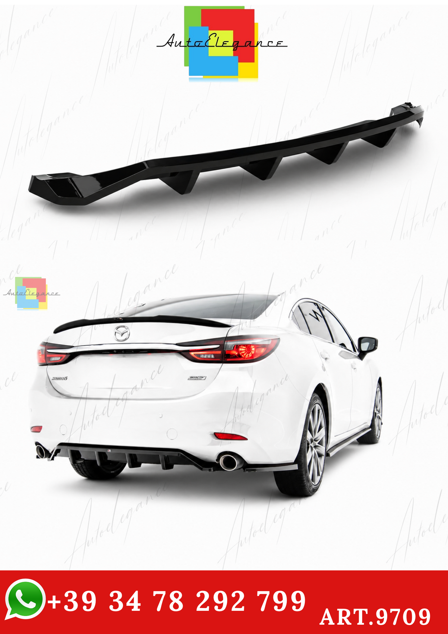 🔥ART.9709 SPLITTER POSTERIORE PER MAZDA 6 SEDAN Mk3 FACELIFT🔥