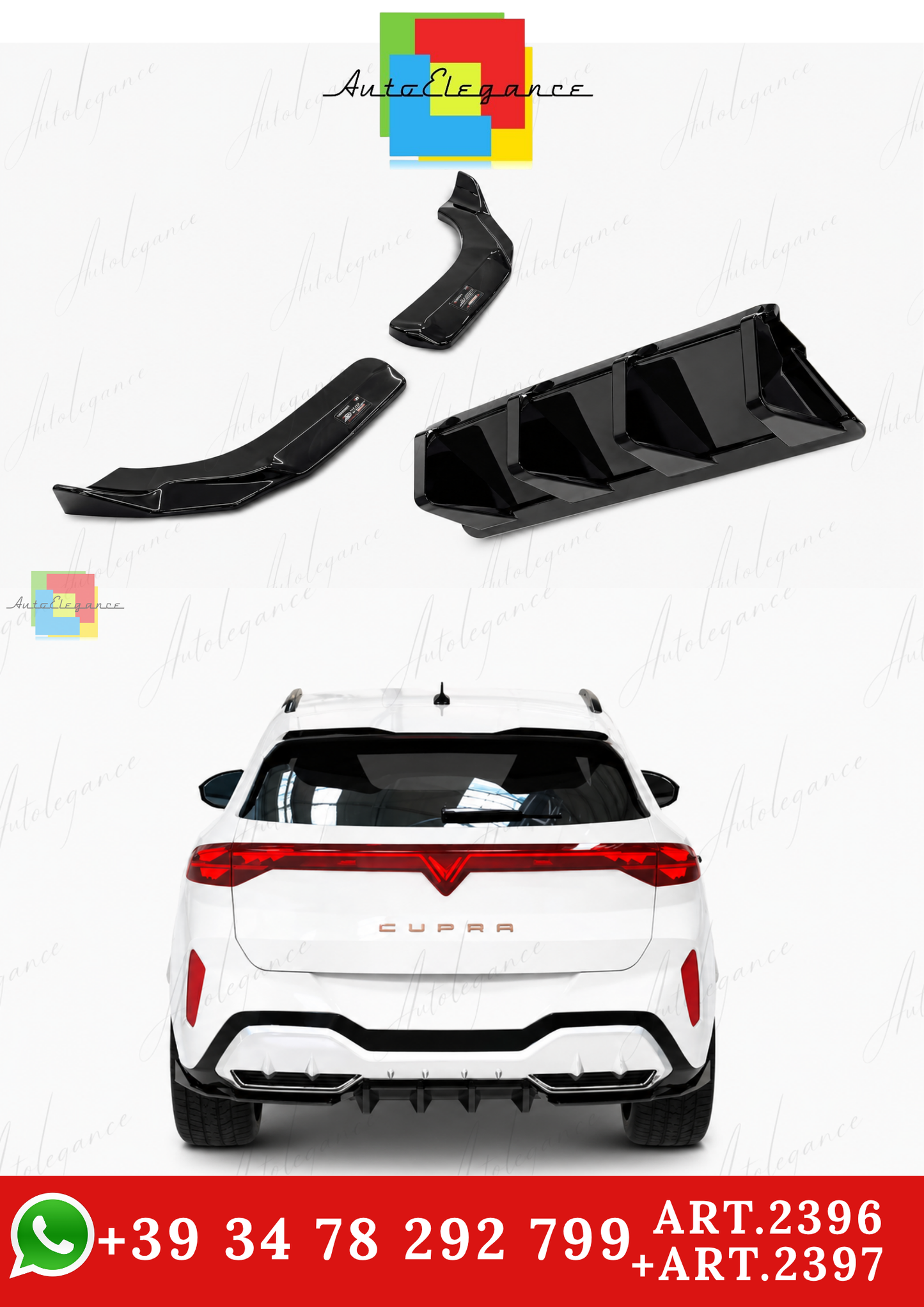 🔥ART.2396+2397 DIFFUSORE + SPLITTER LATERALE PER  CUPRA TERRAMAR 2024+ 🔥