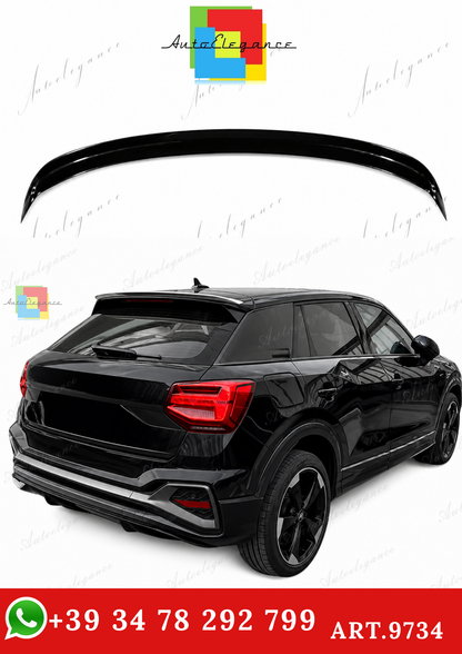 🔥ART.9734 SPOILER POSTERIORE PER TETTO AUDI Q2 NERO LUCIDO IN ABS / 16 - 20🔥