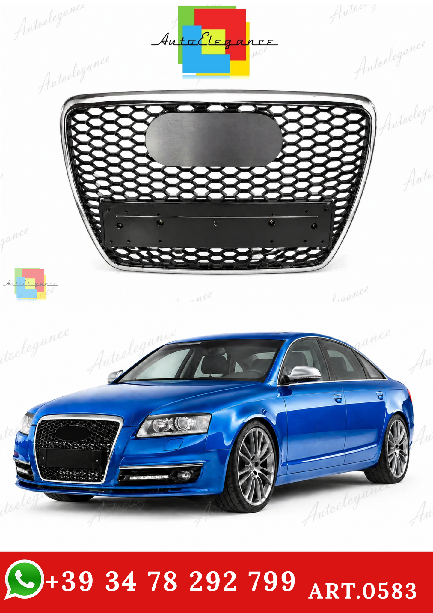 🔥ART.0583 GRIGLIA ANTERIORE ADATTO PER AUDI A6 4F AVANT BERLINA CALANDRA RS6🔥