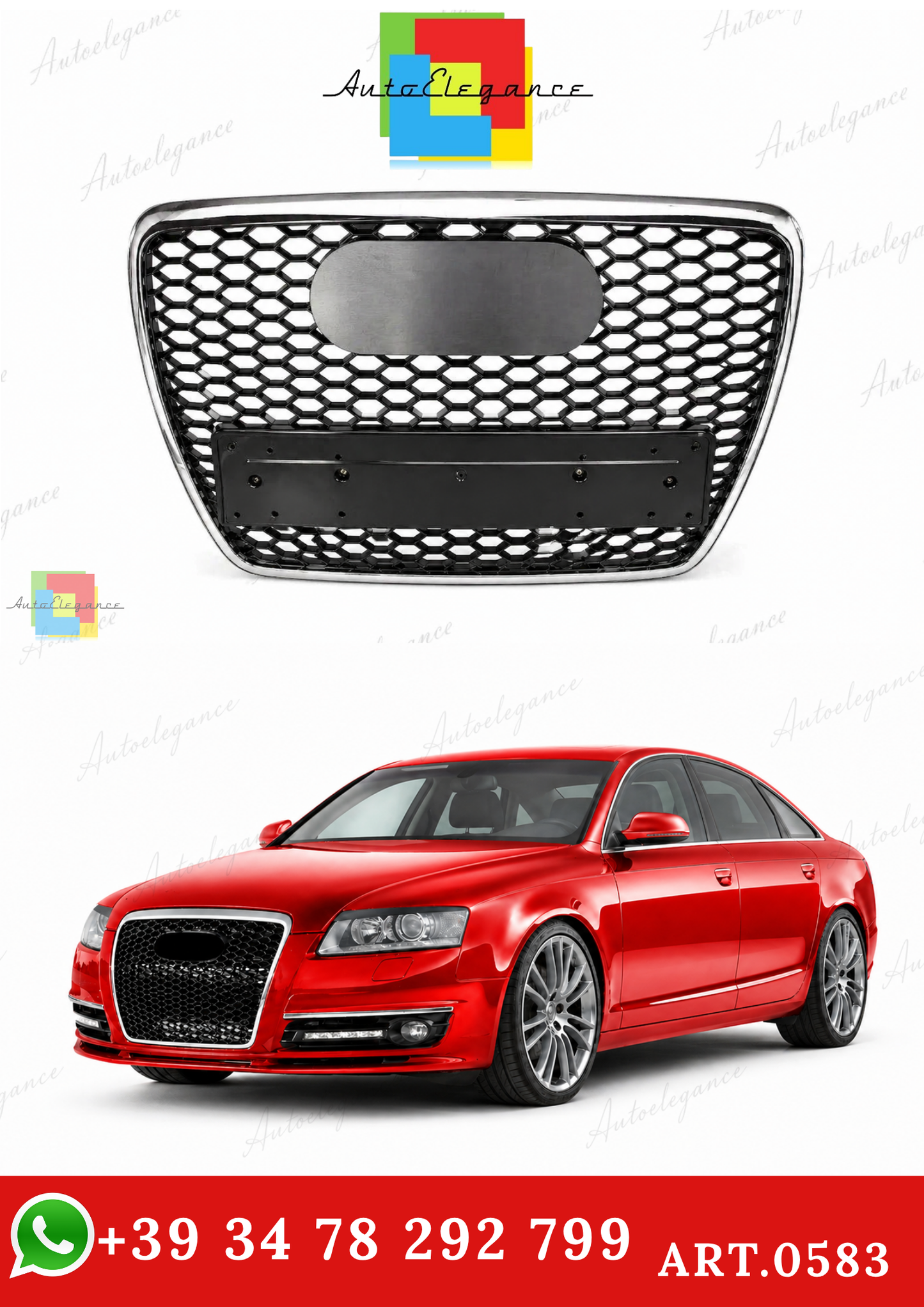 🔥ART.0583 GRIGLIA ANTERIORE ADATTO PER AUDI A6 4F AVANT BERLINA CALANDRA RS6🔥