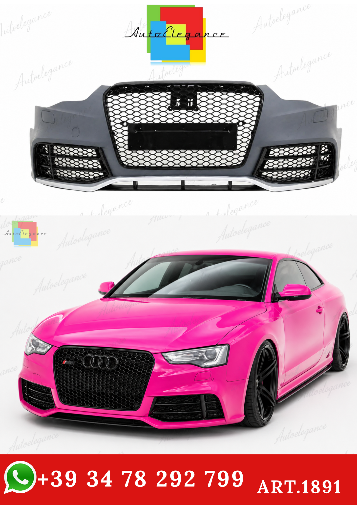🔥ART.1891 PARAURTI ANTERIORE ADATTO PER AUDI A5 2012-2016 LOOK RS5🔥