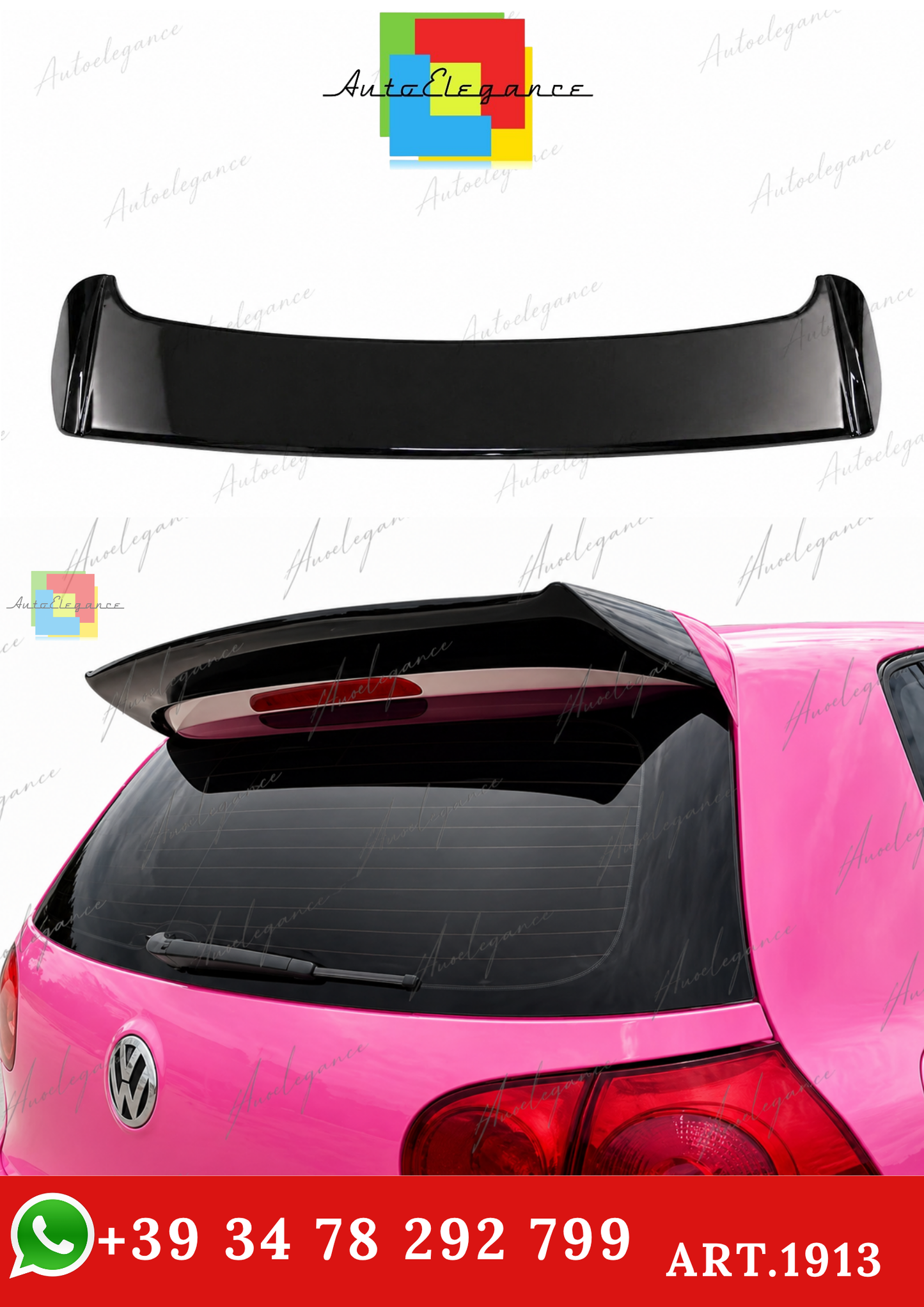 🔥ART.1913 SPOILER ADATTO PER VW GOLF 5 2003-2009 GTI NERO LUCIDO🔥