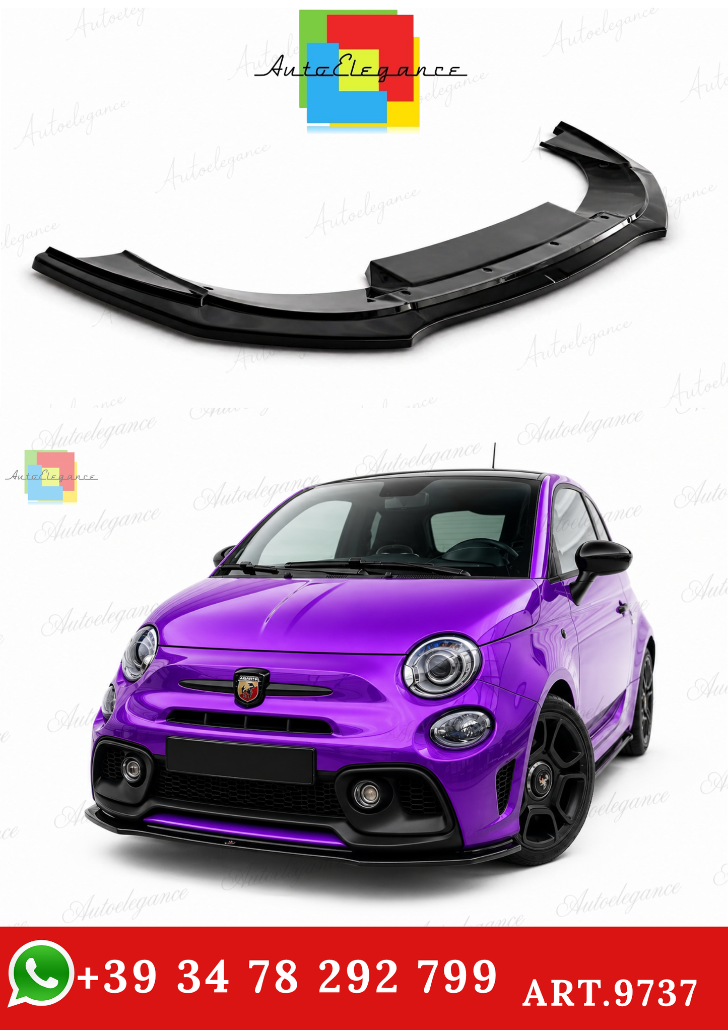 🔥ART.9737 SPLITTER ANTERIORE ADATTO PER ABAETH 595 Mk1 FACELIFT🔥