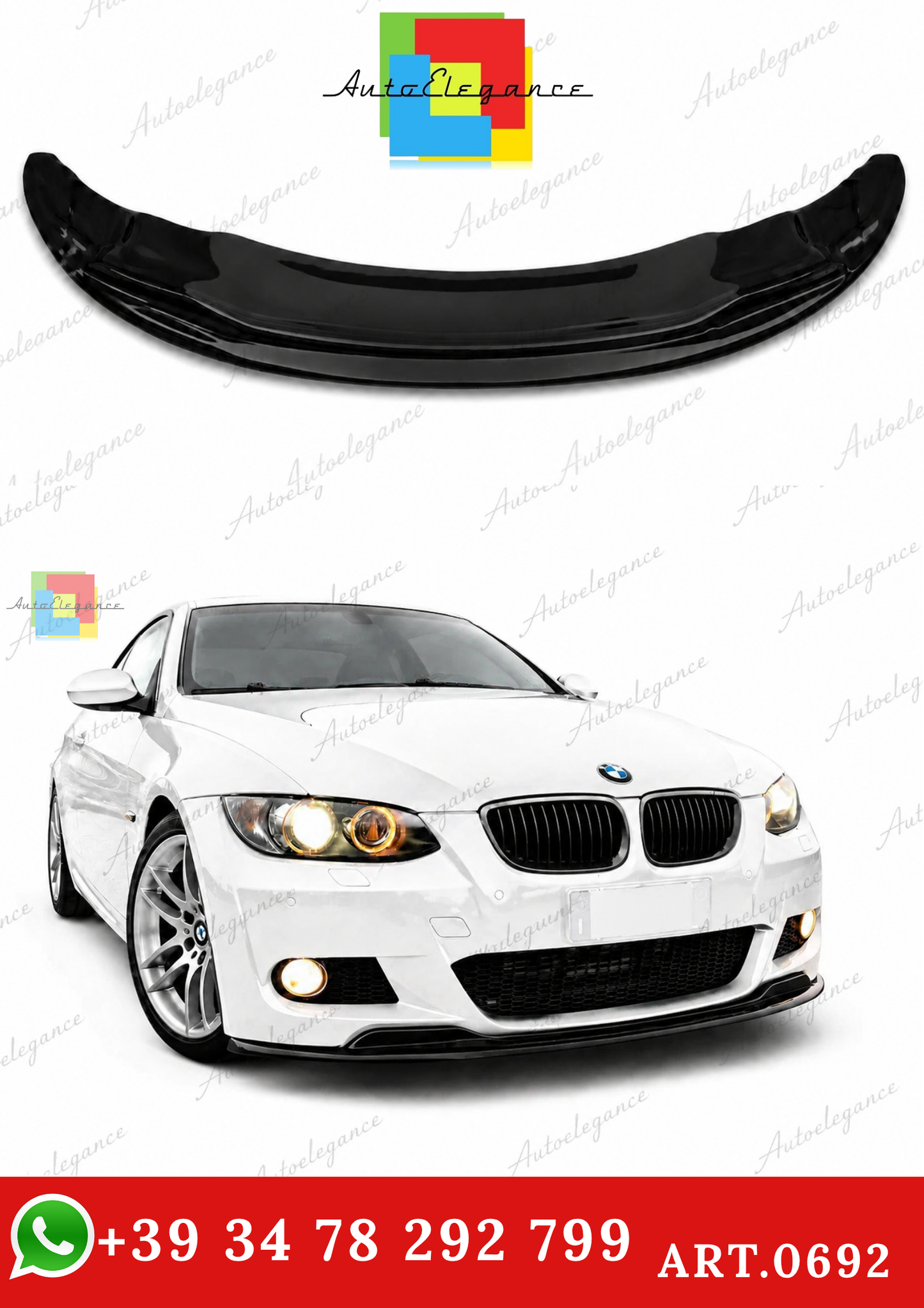 🔥ART.0692 SOTTO PARAURTI ANTERIORE PER BMW 3 E92 E93 M SPORT SPLITTER ABS🔥