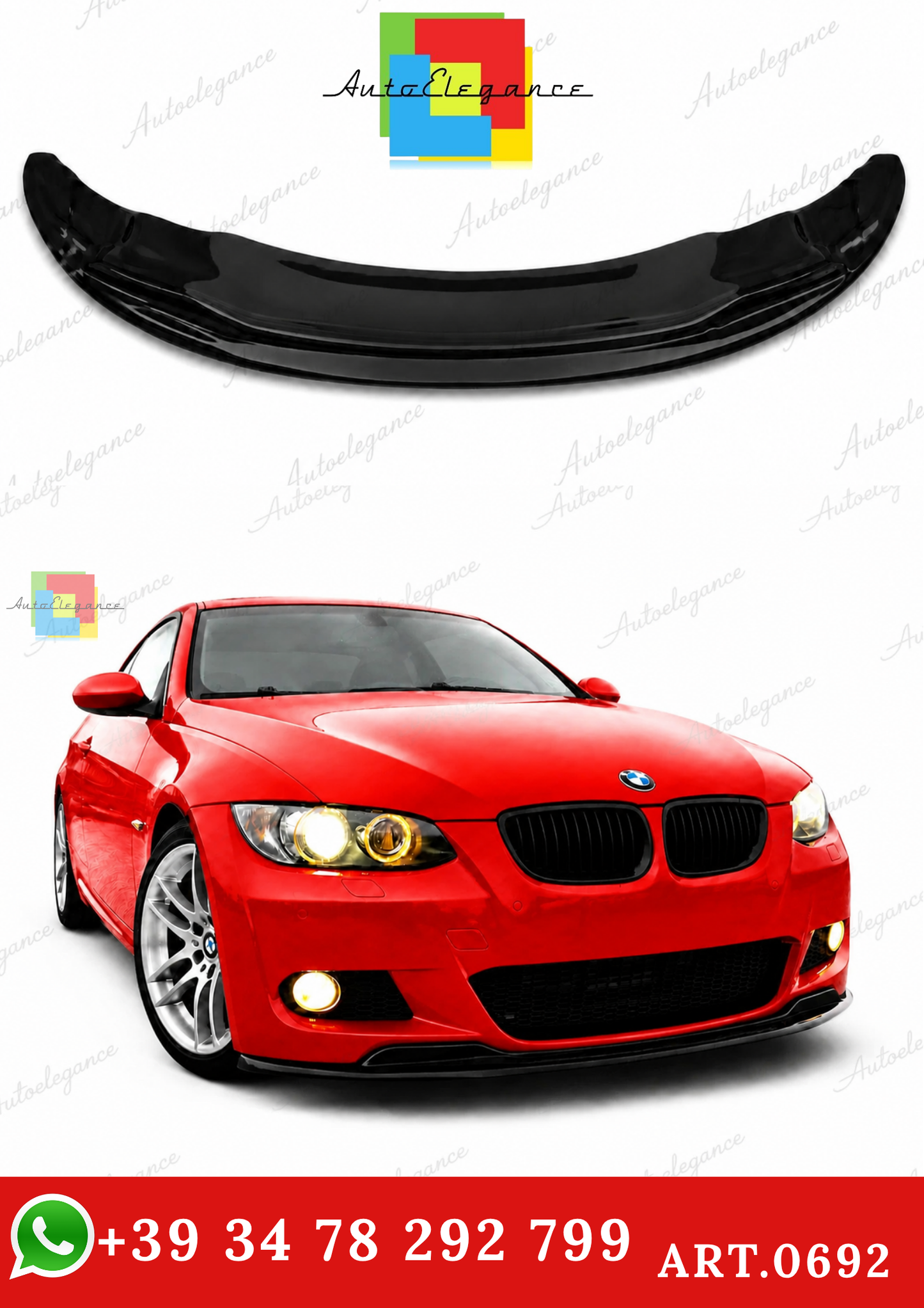 🔥ART.0692 SOTTO PARAURTI ANTERIORE PER BMW 3 E92 E93 M SPORT SPLITTER ABS🔥