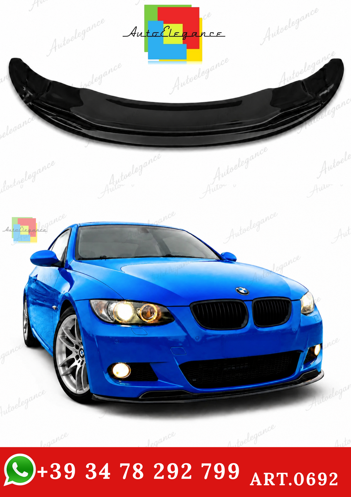 🔥ART.0692 SOTTO PARAURTI ANTERIORE PER BMW 3 E92 E93 M SPORT SPLITTER ABS🔥