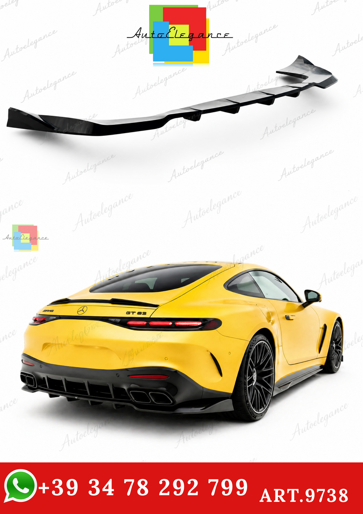 🔥ART.9738 SPLITTER POSTERIORE V.2 PER MERCEDES-AMG GT 63 / 55 / 63 S E C192🔥