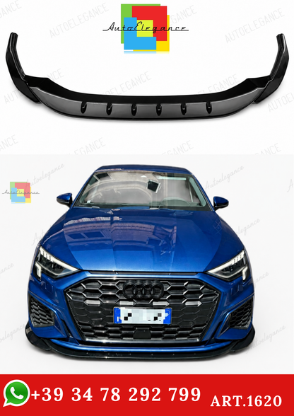 🔥ART.1620 SPLITTER ANTERIORE ADATTO PER AUDI A3 S3 8Y 2020+LOOK SPORTIVO🔥
