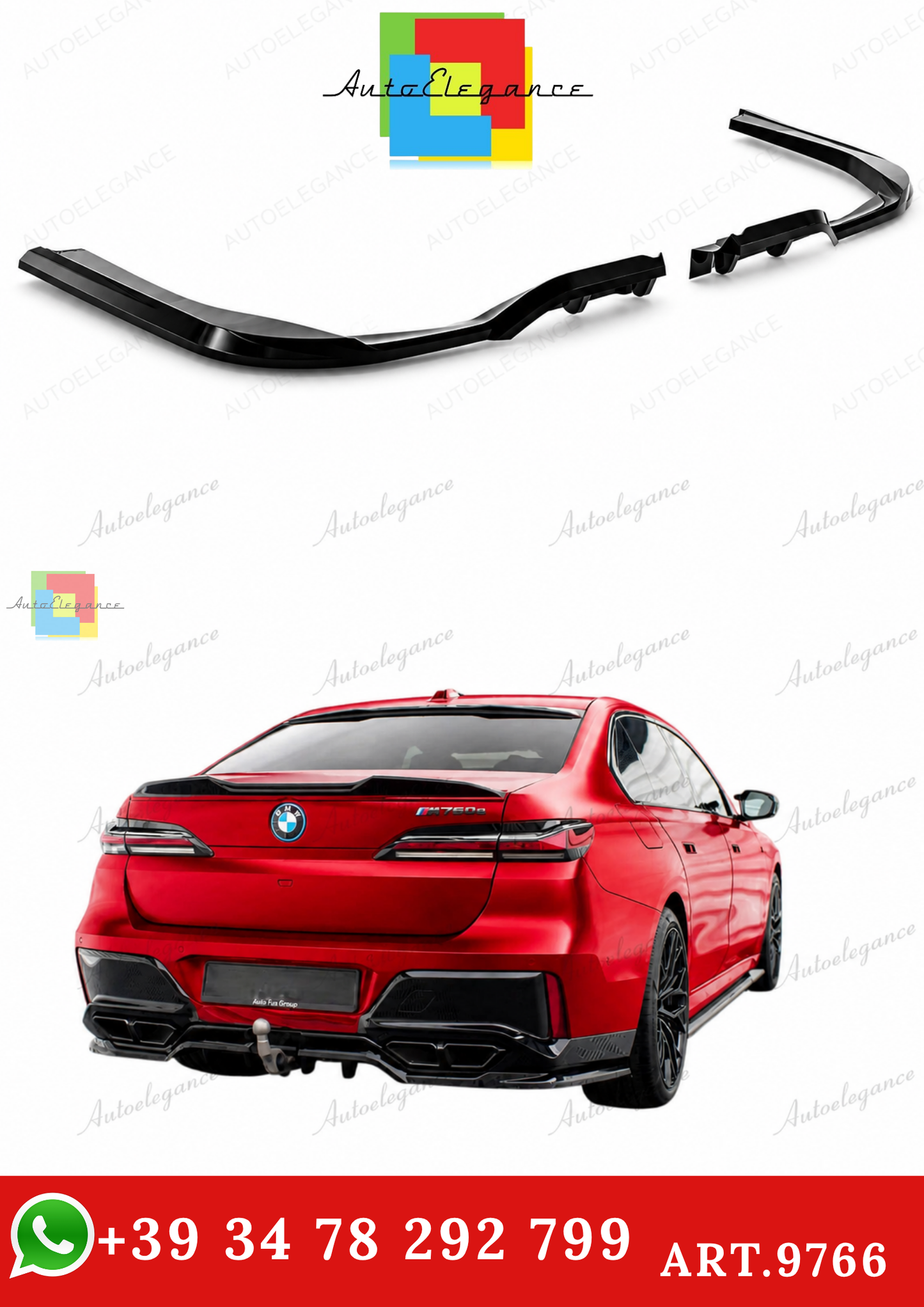 🔥ART.9766 SPLITTER POSTERIORE (CON BARRE VERTICALI) PER BMW M760E G70🔥