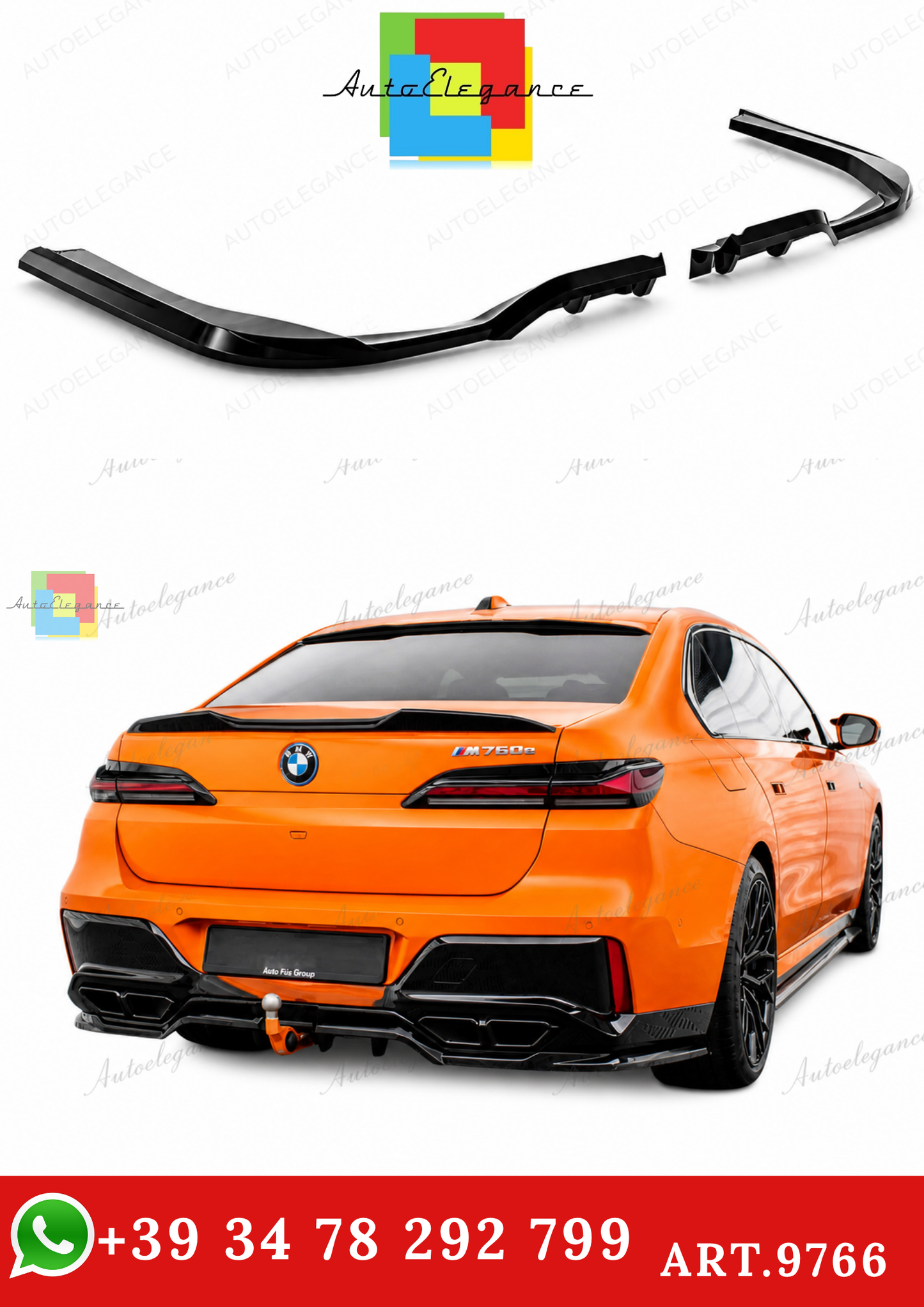 🔥ART.9766 SPLITTER POSTERIORE (CON BARRE VERTICALI) PER BMW M760E G70🔥