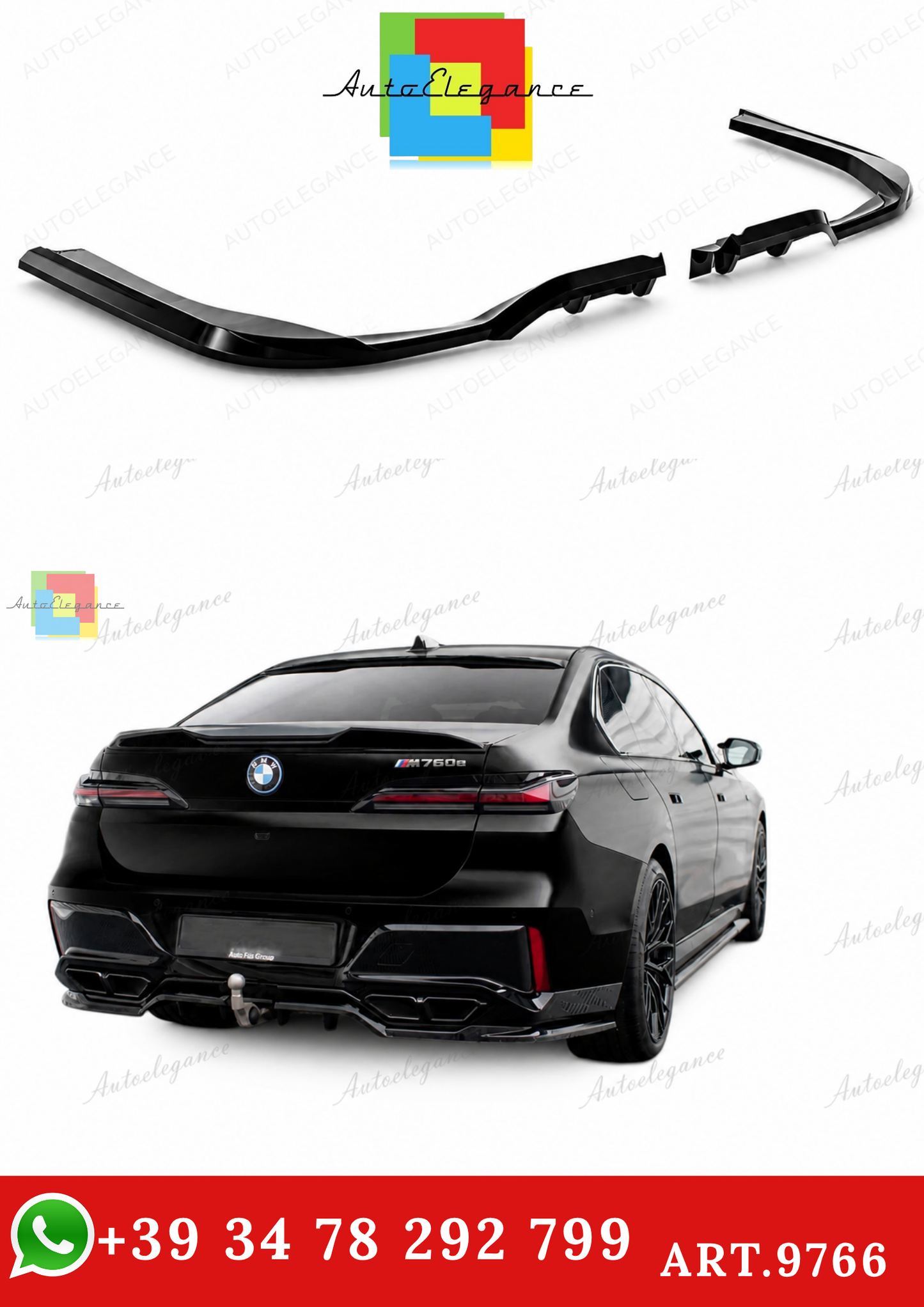 🔥ART.9766 SPLITTER POSTERIORE (CON BARRE VERTICALI) PER BMW M760E G70🔥