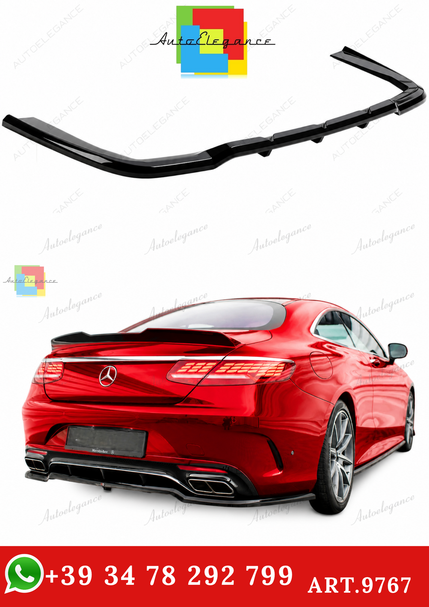 🔥ART.9767 SPLITTER POSTERIORE MERCEDES CLASSE S COUPE AMG-LINE C217 FACELIFT🔥