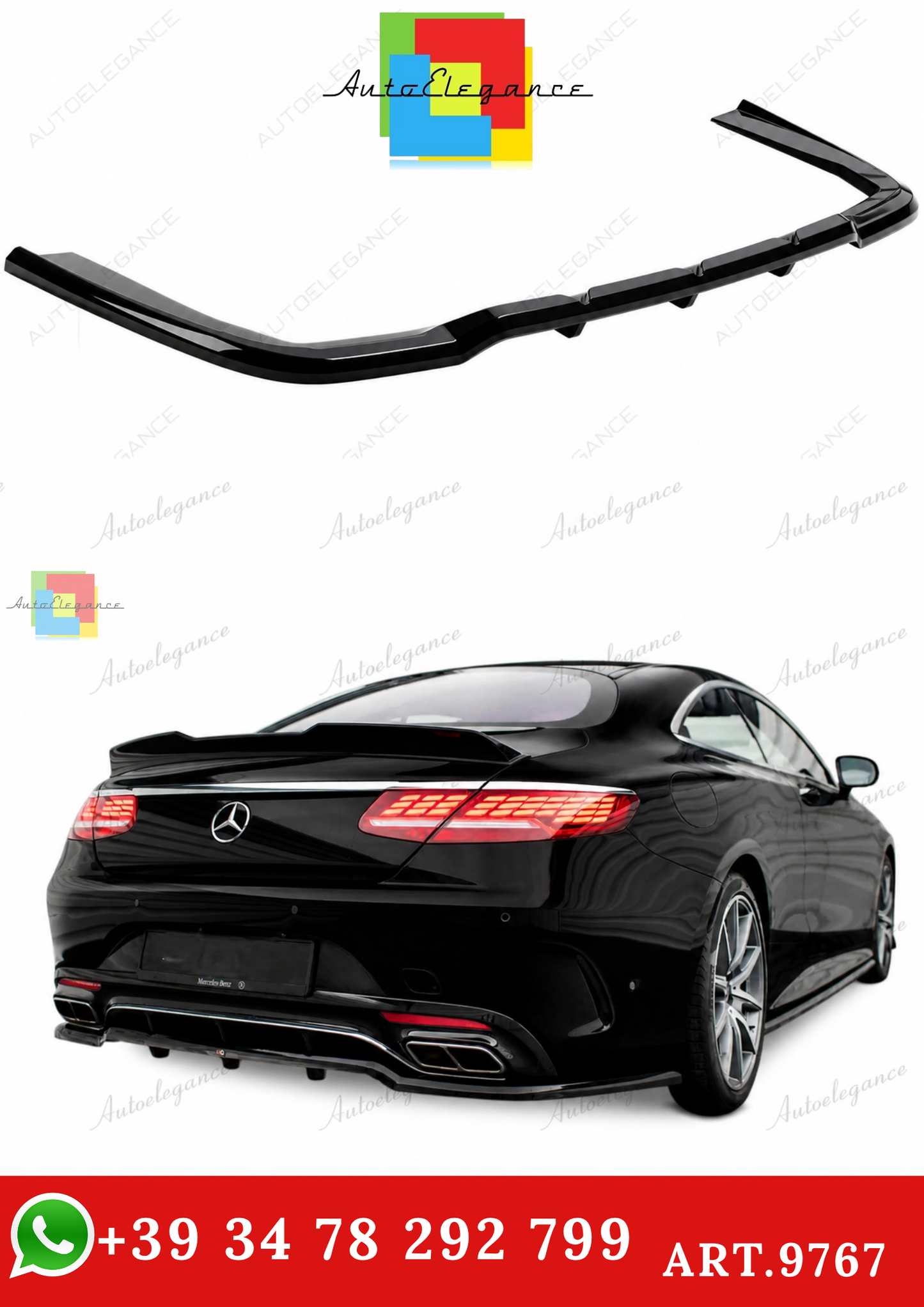 🔥ART.9767 SPLITTER POSTERIORE MERCEDES CLASSE S COUPE AMG-LINE C217 FACELIFT🔥