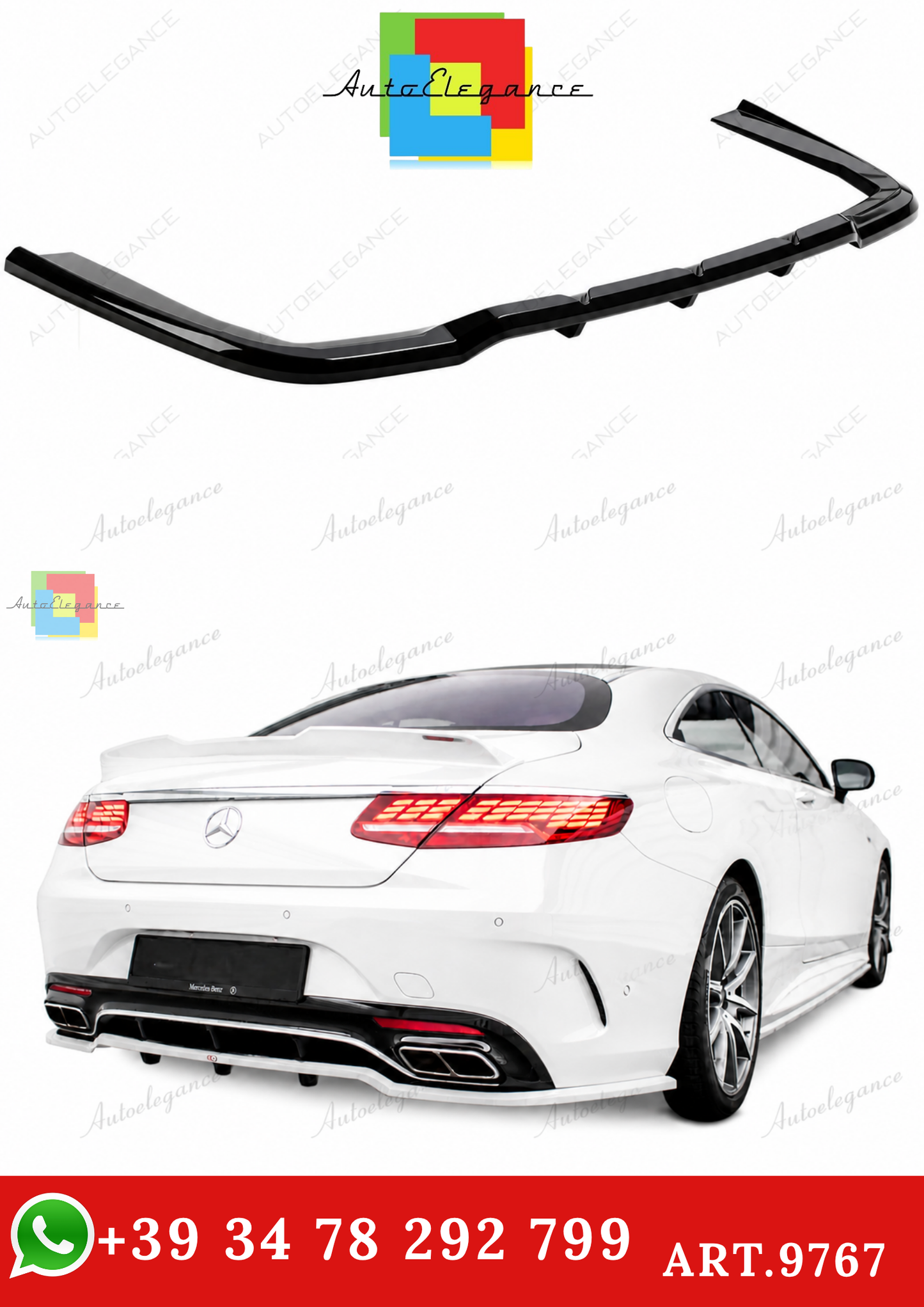 🔥ART.9767 SPLITTER POSTERIORE MERCEDES CLASSE S COUPE AMG-LINE C217 FACELIFT🔥