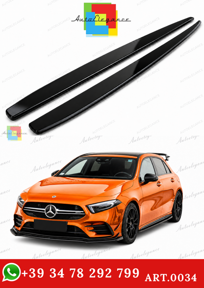 🔥ART.0034 MINIGONNE LATERALI SOTTOPORTA ABS MERCEDES A W177 NERO LUCIDO🔥