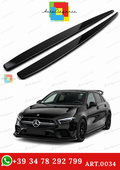 🔥ART.0034 MINIGONNE LATERALI SOTTOPORTA ABS MERCEDES A W177 NERO LUCIDO🔥