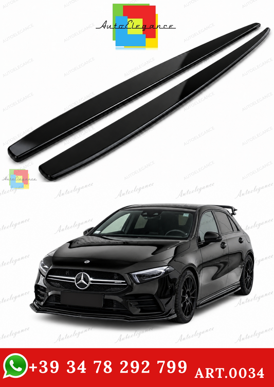 🔥ART.0034 MINIGONNE LATERALI SOTTOPORTA ABS MERCEDES A W177 NERO LUCIDO🔥