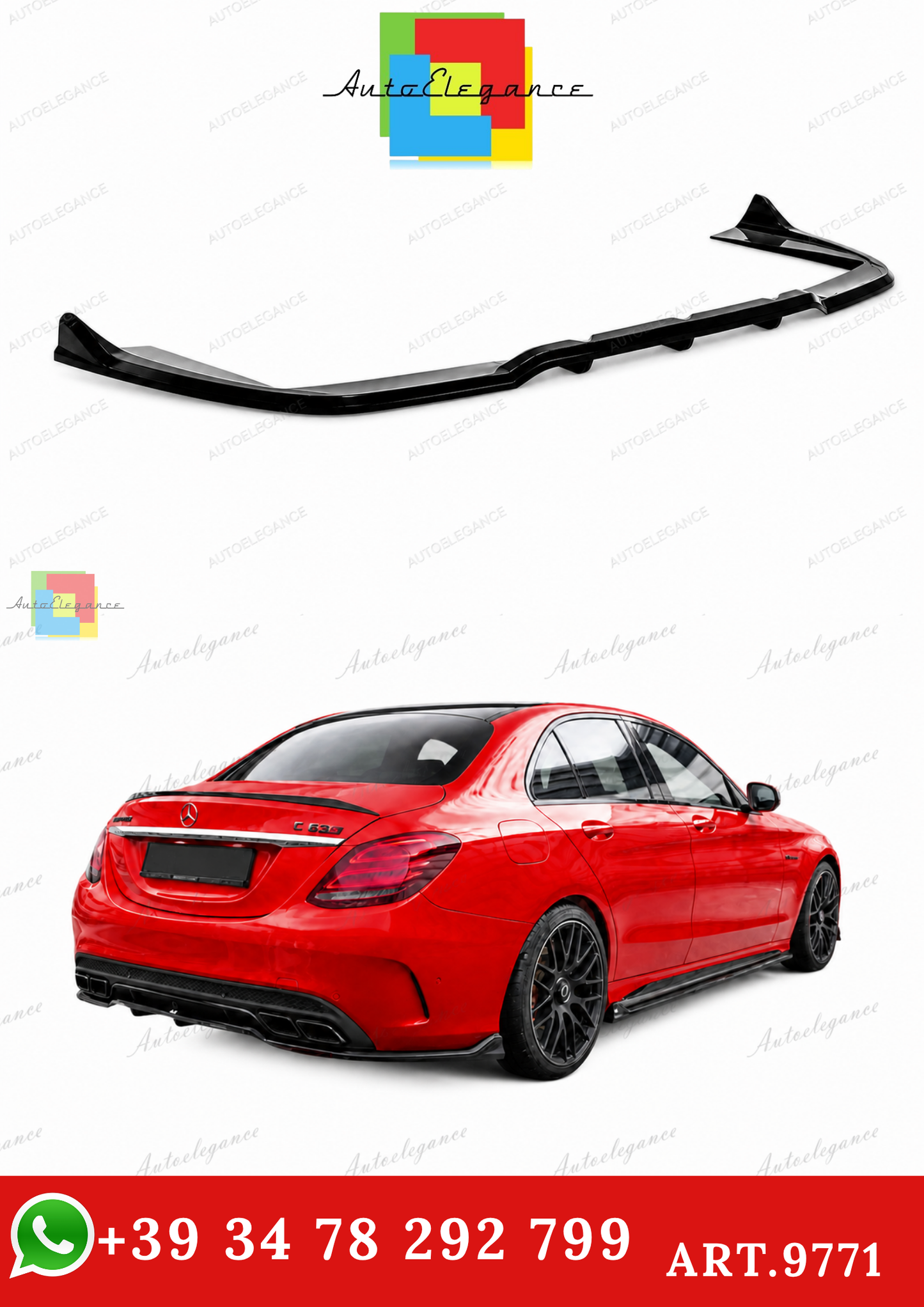 🔥ART.9771 SPLITTER POSTERIORE MERCEDES-AMG C63 BERLINA / STATION WAGON W205🔥