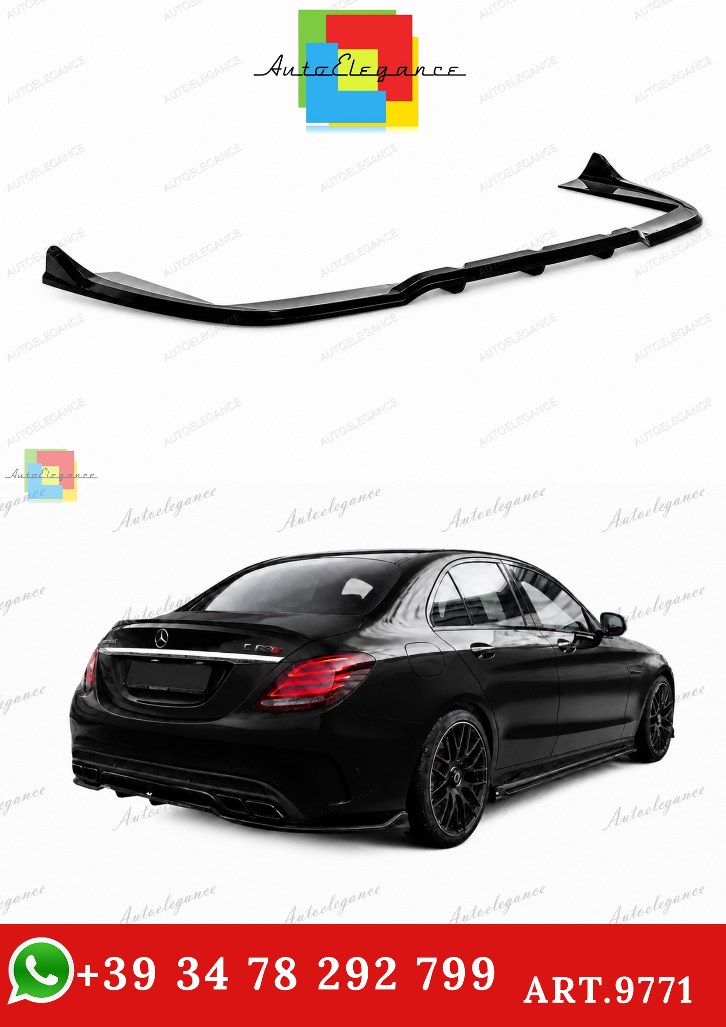 🔥ART.9771 SPLITTER POSTERIORE MERCEDES-AMG C63 BERLINA / STATION WAGON W205🔥