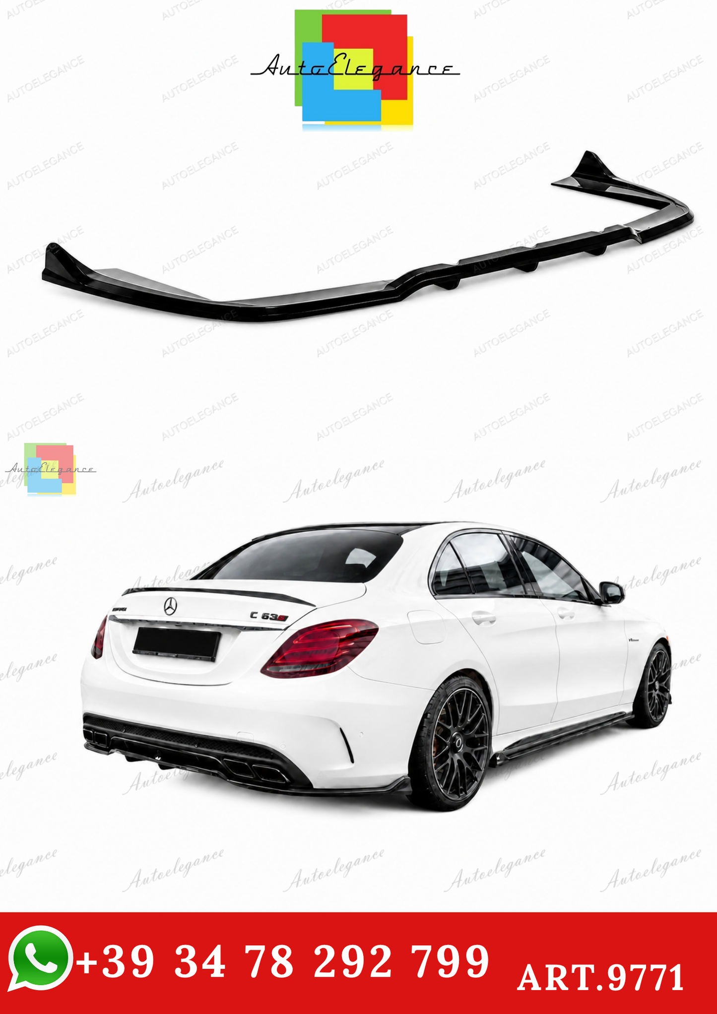 🔥ART.9771 SPLITTER POSTERIORE MERCEDES-AMG C63 BERLINA / STATION WAGON W205🔥