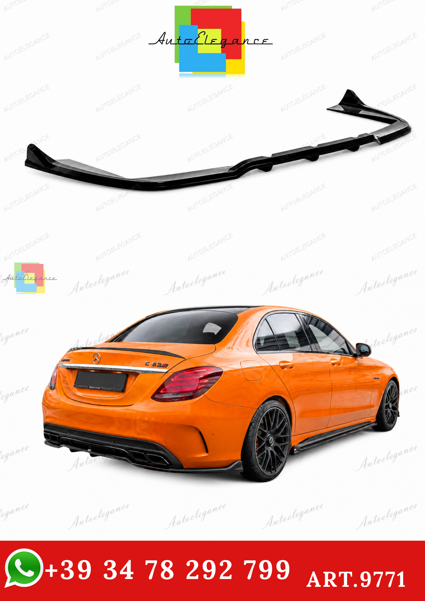 🔥ART.9771 SPLITTER POSTERIORE MERCEDES-AMG C63 BERLINA / STATION WAGON W205🔥