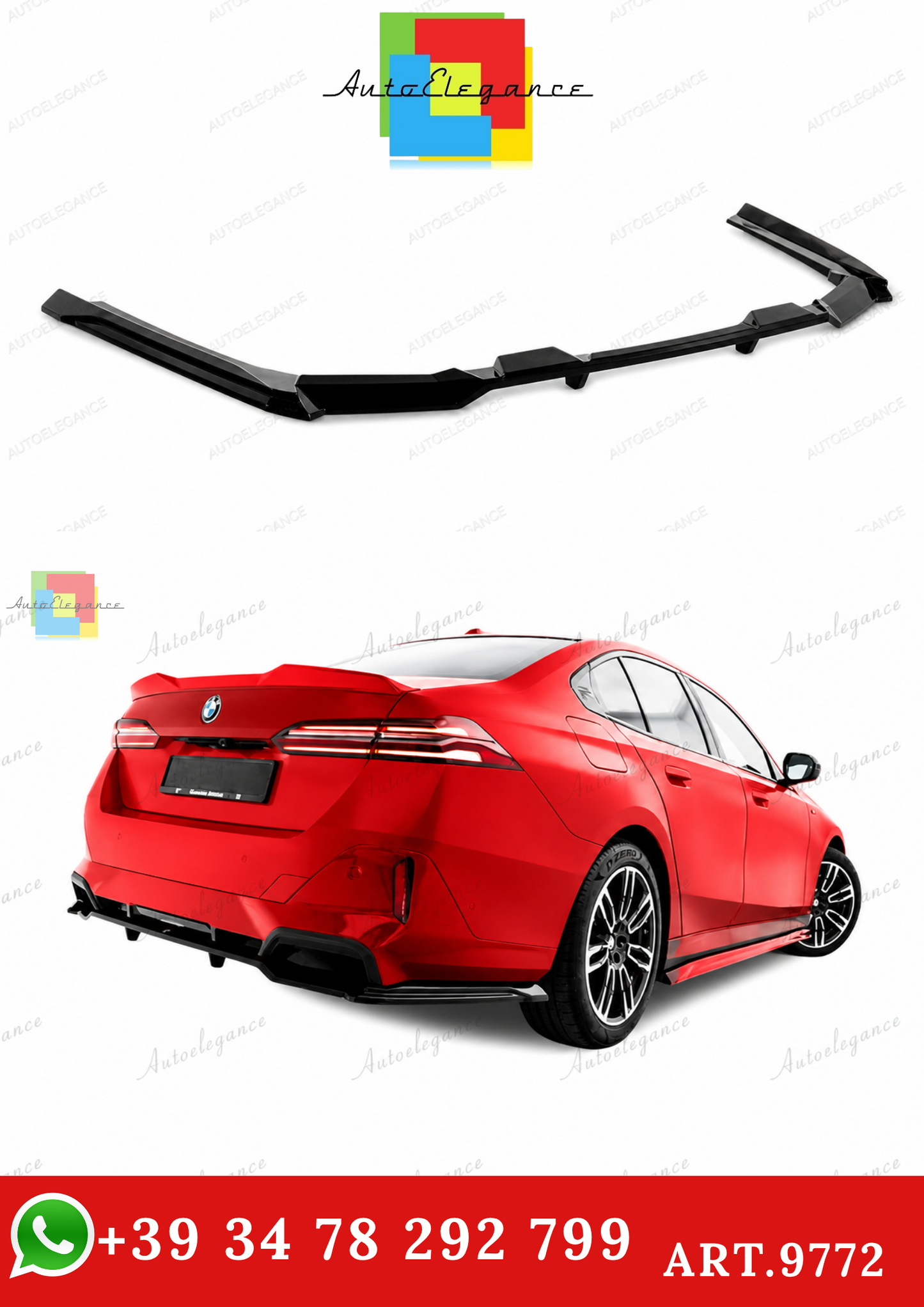 🔥ART.9772 SPLITTER POSTERIORE V.1 BMW 5 / i5 M-PACK BERLINA / TOURING G60/G61🔥