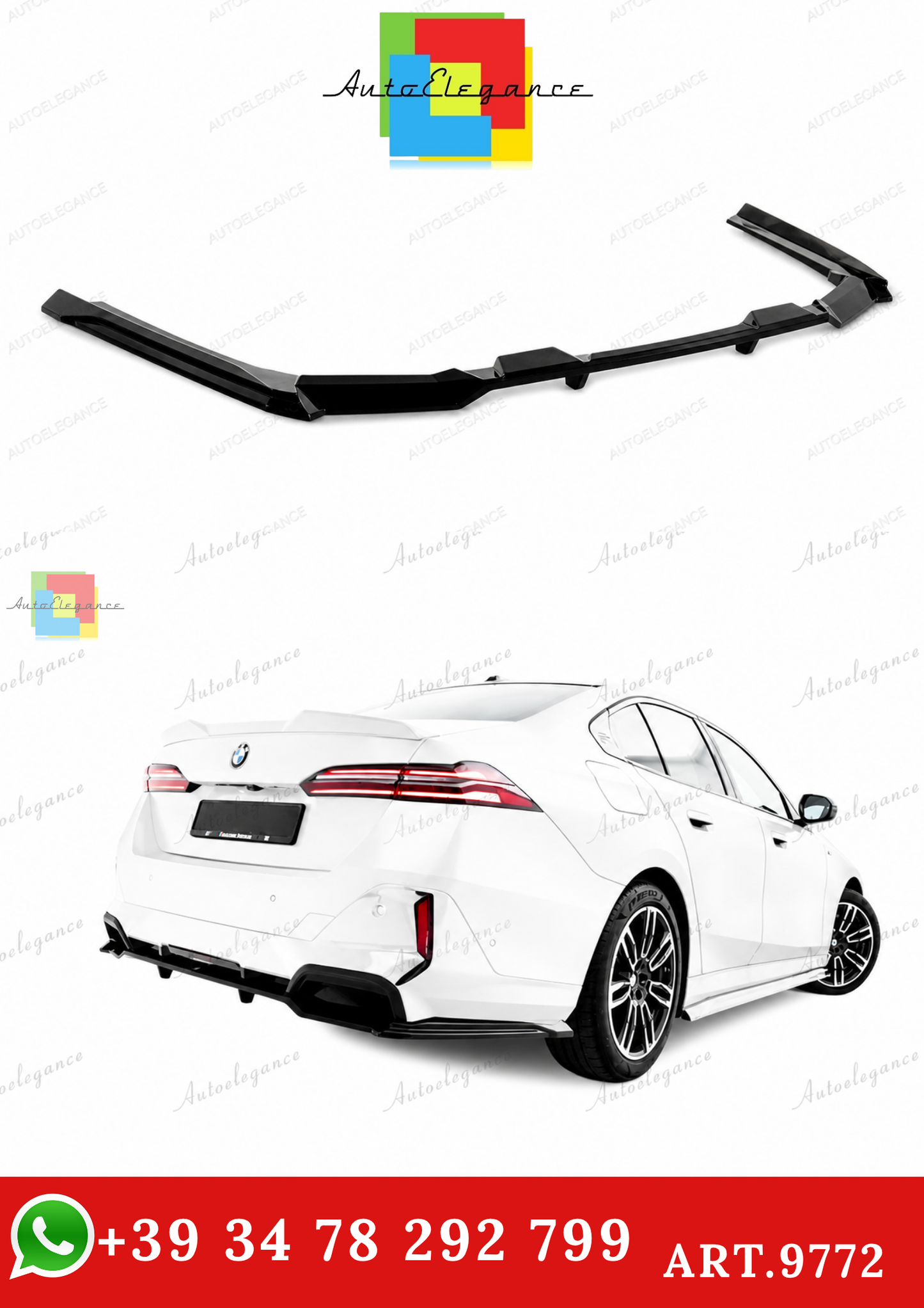 🔥ART.9772 SPLITTER POSTERIORE V.1 BMW 5 / i5 M-PACK BERLINA / TOURING G60/G61🔥