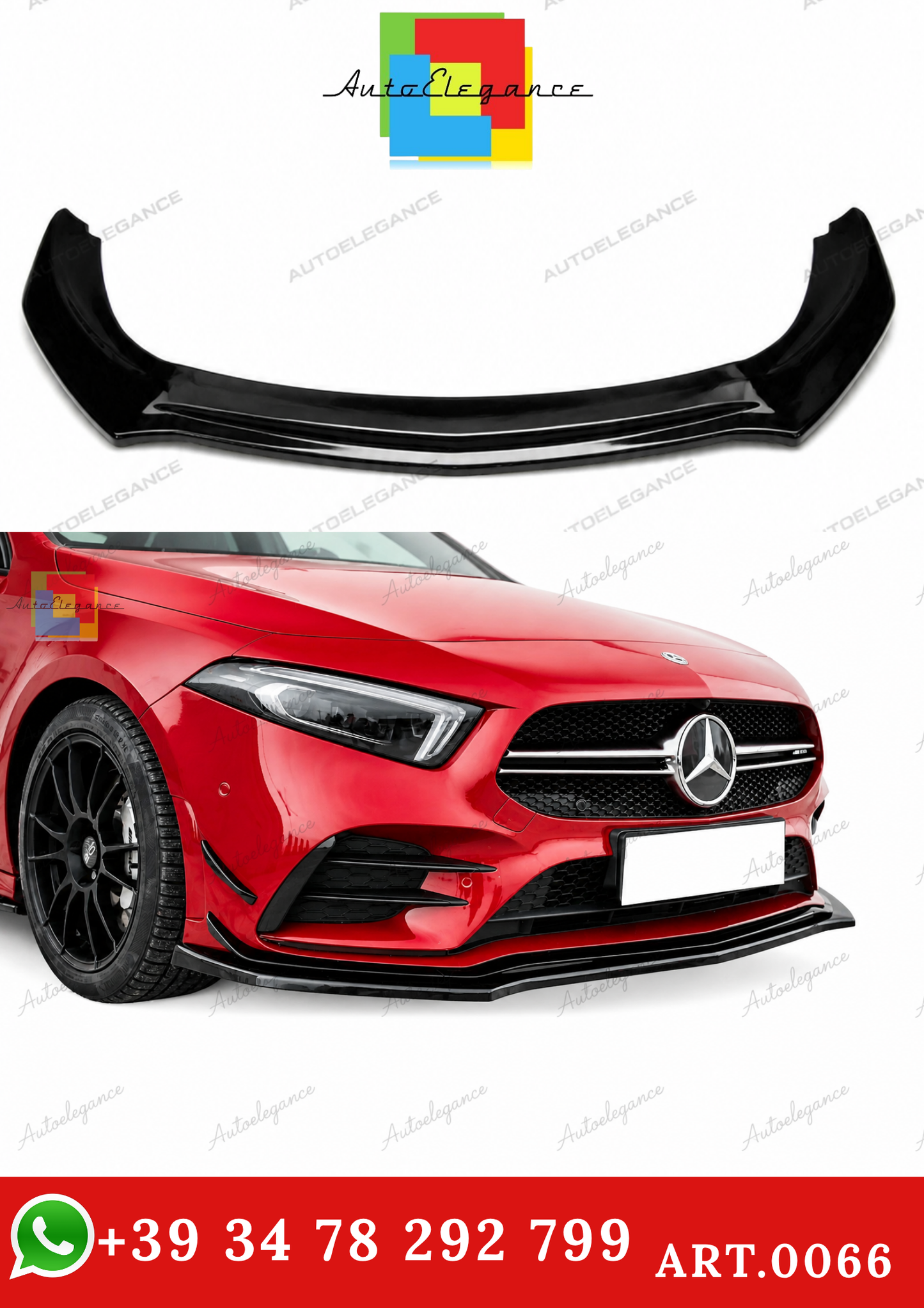 🔥ART.0066 SPLITTER ANTERIORE AMG ADATTO PER MERCEDES A W177 A35🔥