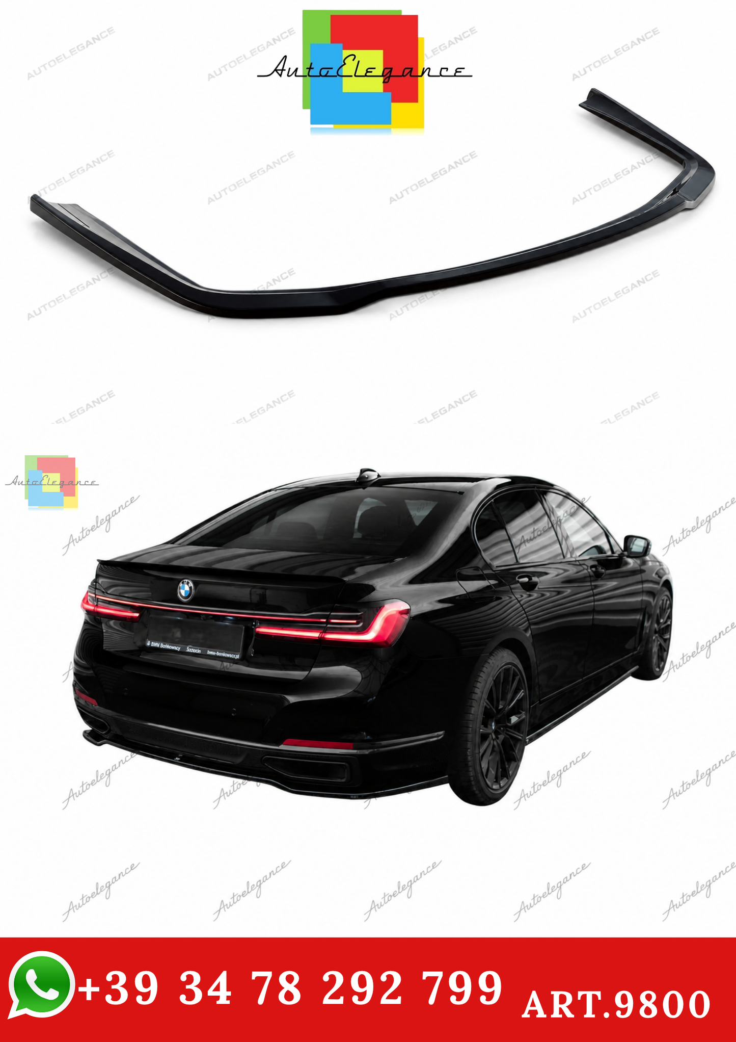 🔥ART.9800 SPLITTER POSTERIORE ADATTO PER BMW SERIE 7 G11 / G12 FACELIFT🔥