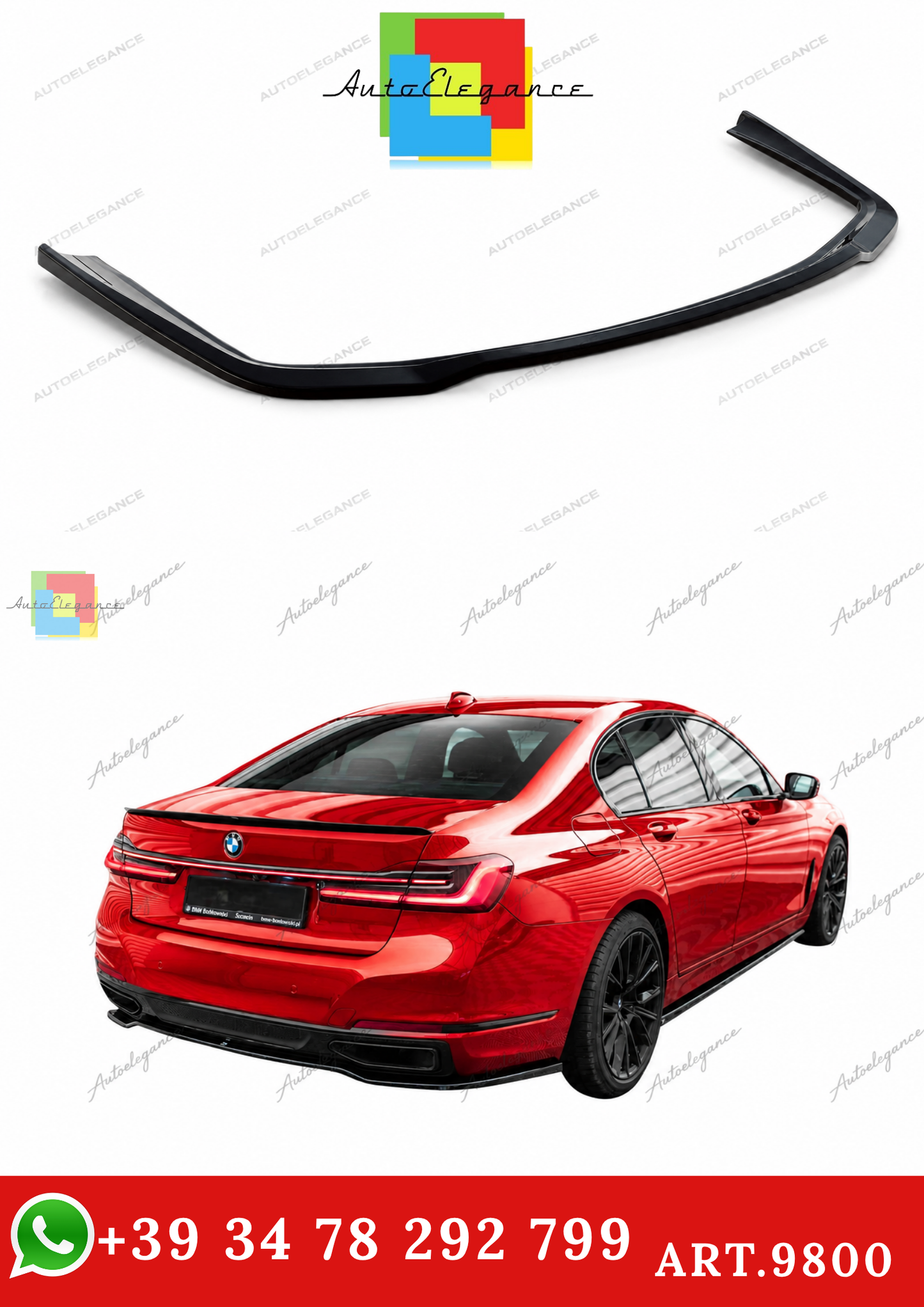 🔥ART.9800 SPLITTER POSTERIORE ADATTO PER BMW SERIE 7 G11 / G12 FACELIFT🔥