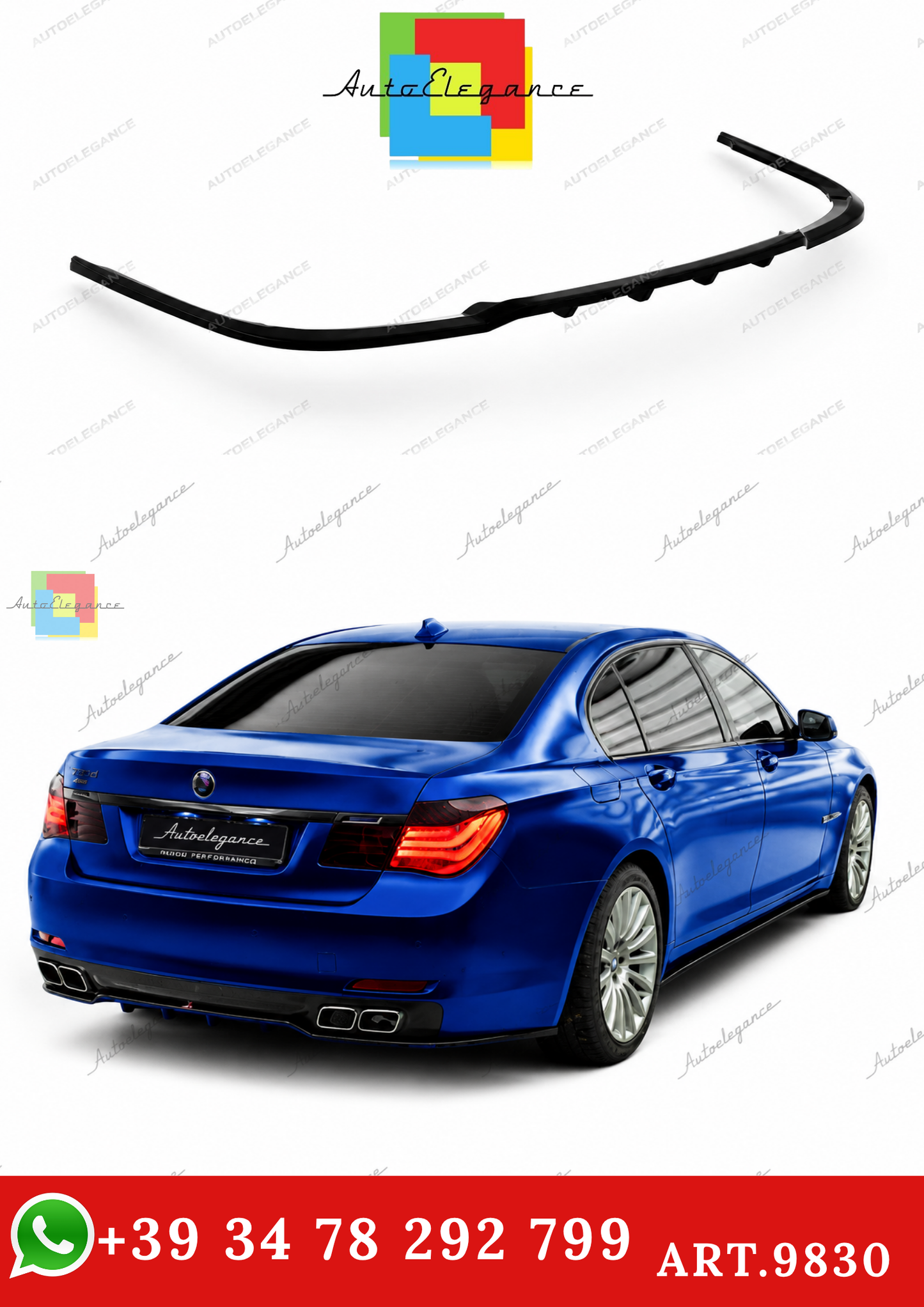 🔥ART.9830 SPLITTER POSTERIORE (CON BARRE VERTICALI) ADATTO PER  BMW 7 F01🔥