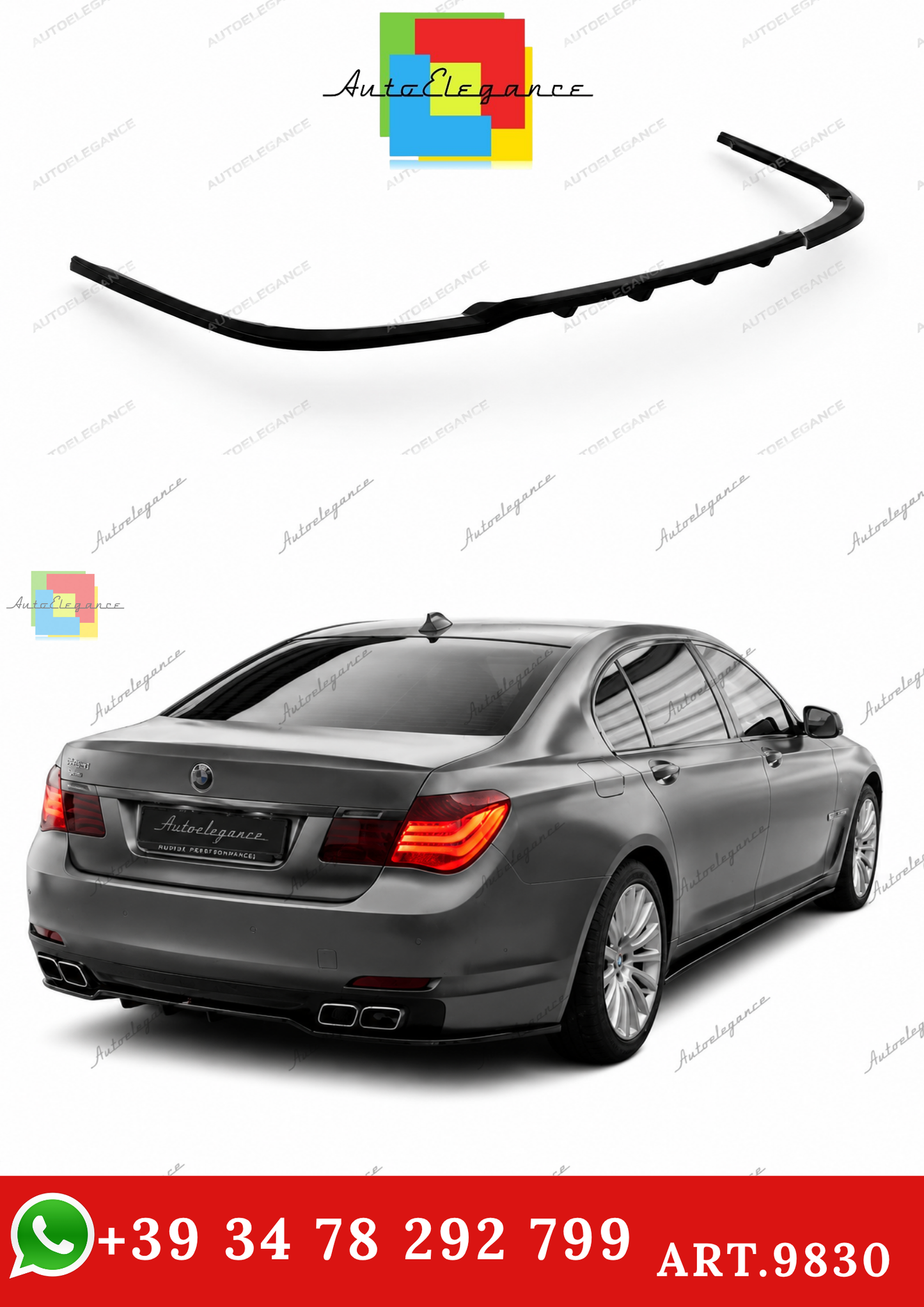 🔥ART.9830 SPLITTER POSTERIORE (CON BARRE VERTICALI) ADATTO PER  BMW 7 F01🔥