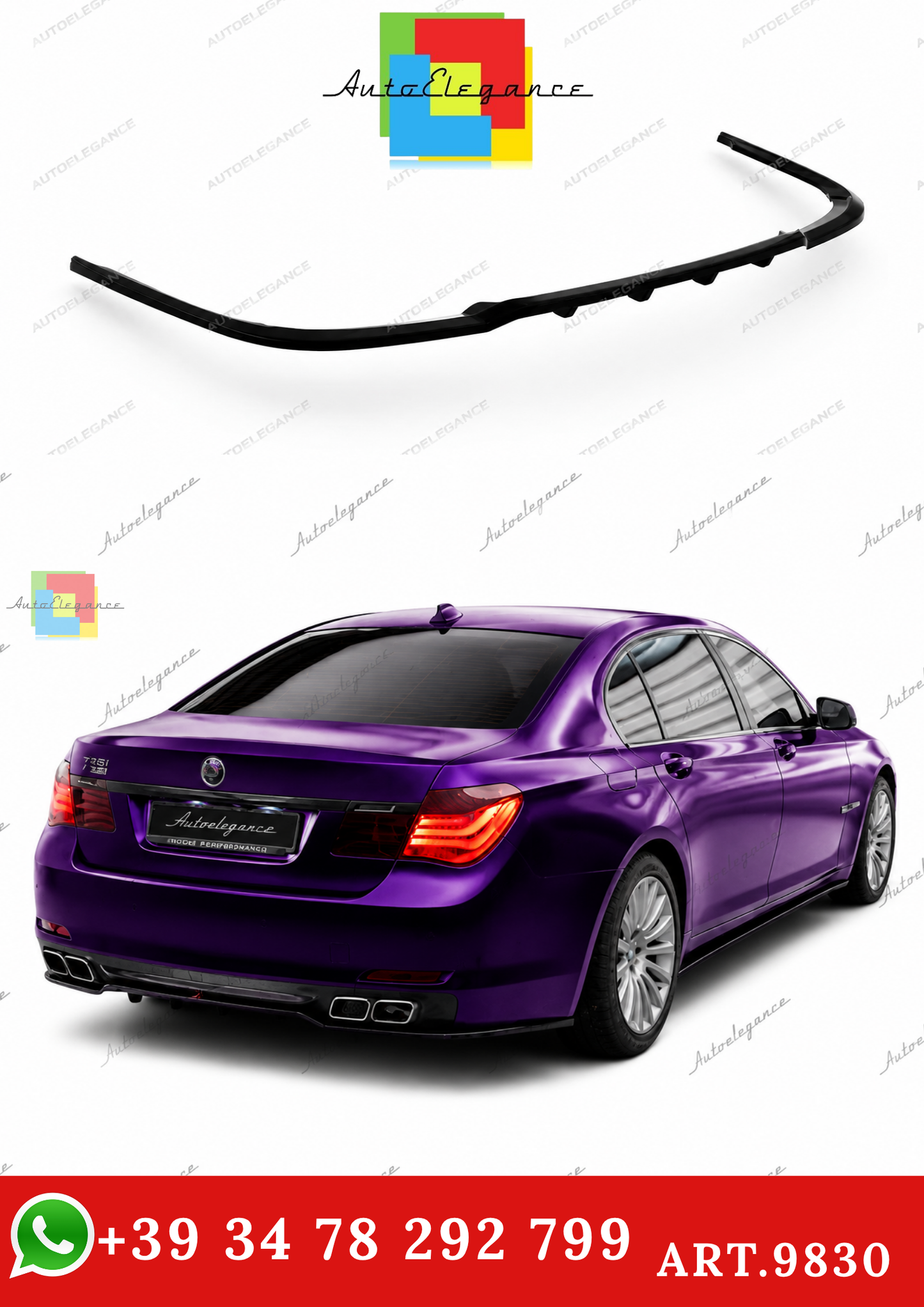 🔥ART.9830 SPLITTER POSTERIORE (CON BARRE VERTICALI) ADATTO PER  BMW 7 F01🔥