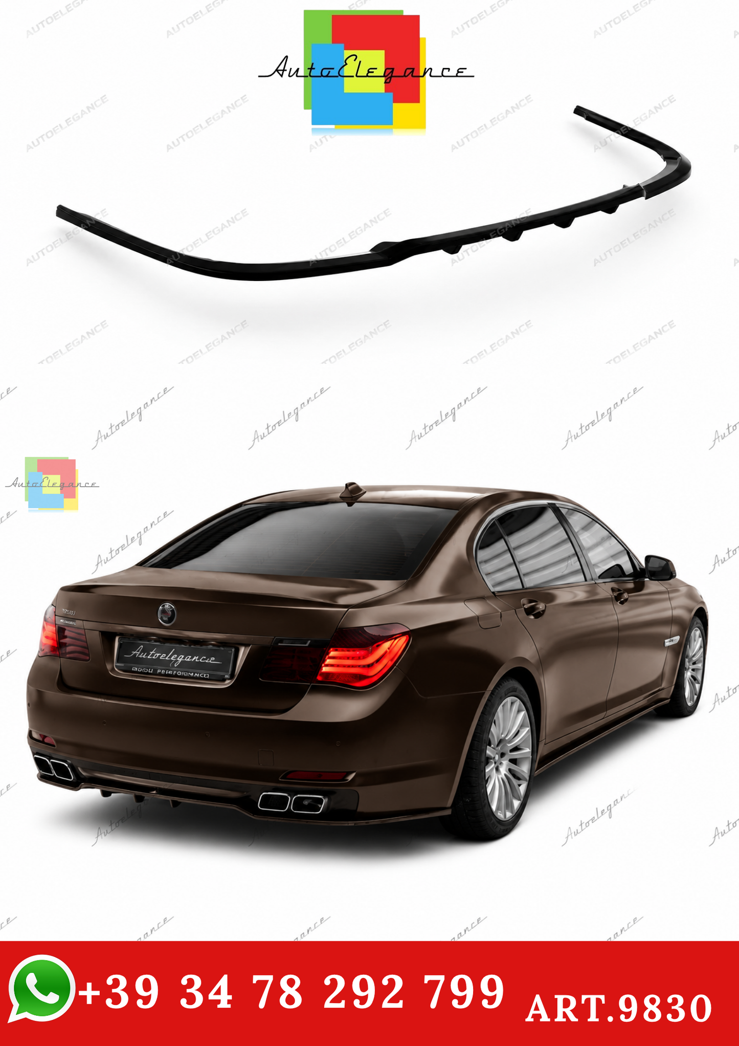 🔥ART.9830 SPLITTER POSTERIORE (CON BARRE VERTICALI) ADATTO PER  BMW 7 F01🔥