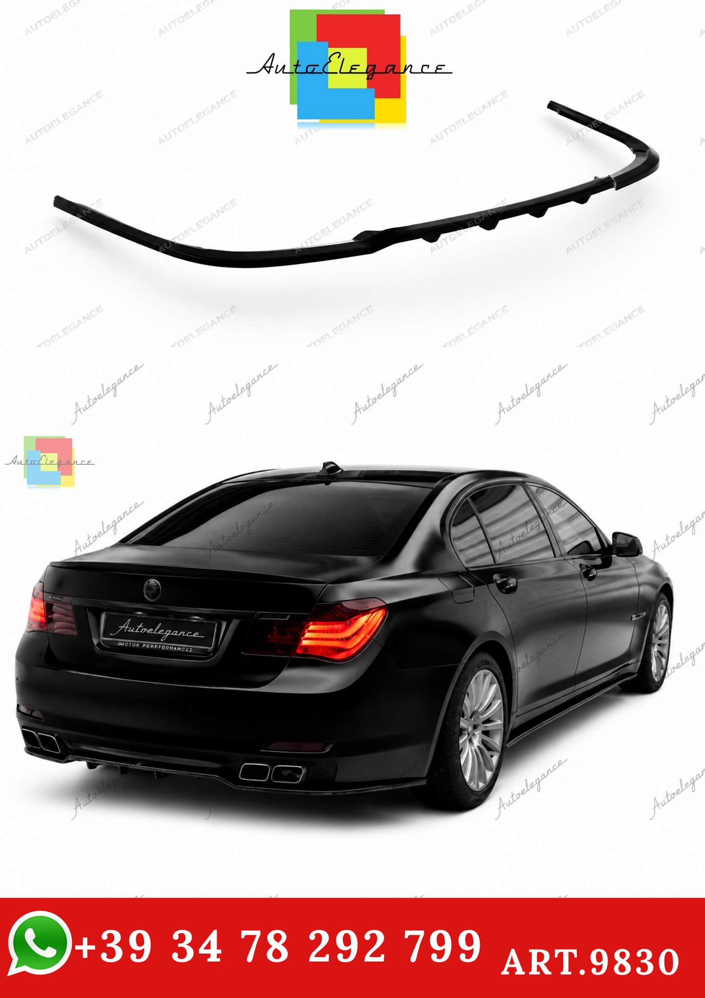 🔥ART.9830 SPLITTER POSTERIORE (CON BARRE VERTICALI) ADATTO PER  BMW 7 F01🔥