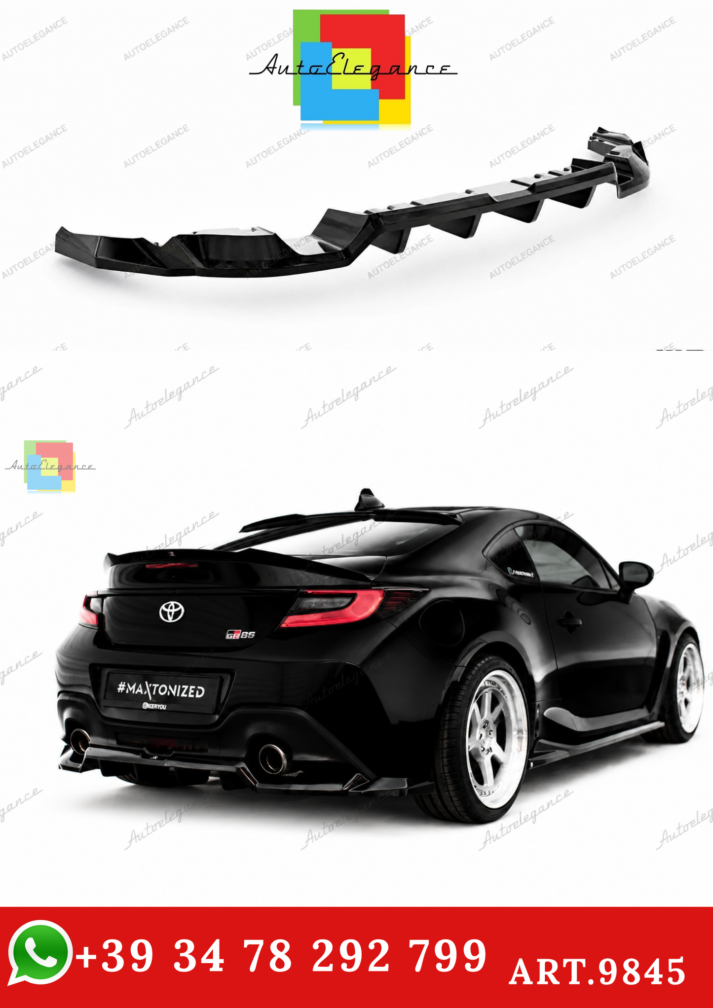 🔥ART.9845 SPLITTER POSTERIORE (CON BARRE VERTICALI) V.1 TOYOTA GR86 Mk1🔥