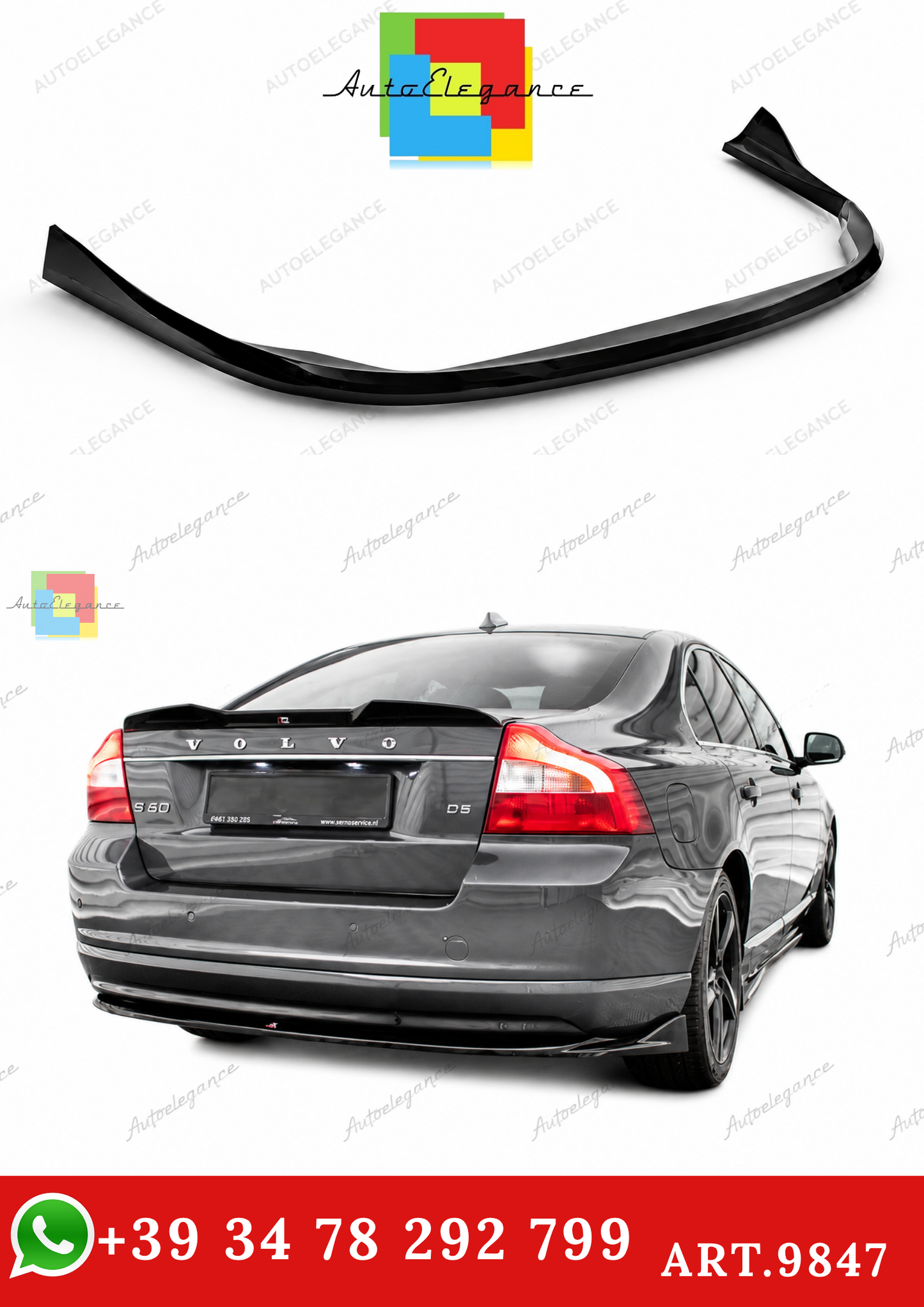🔥ART.9847 SPLITTER POSTERIORE ADATTO PER VOLVO S80 Mk2🔥