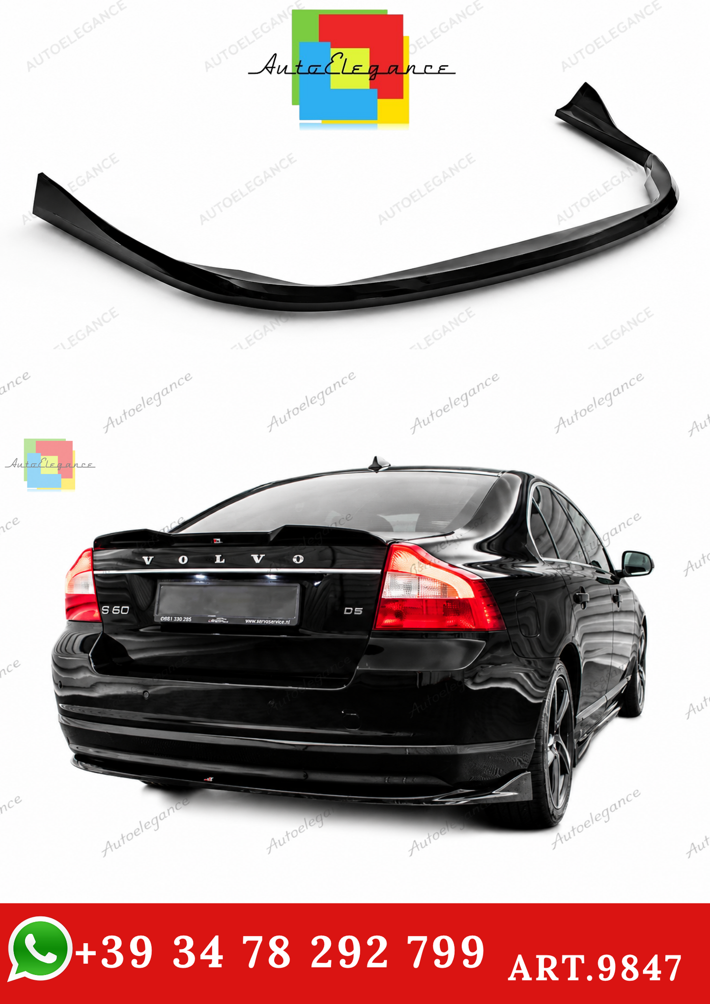 🔥ART.9847 SPLITTER POSTERIORE ADATTO PER VOLVO S80 Mk2🔥